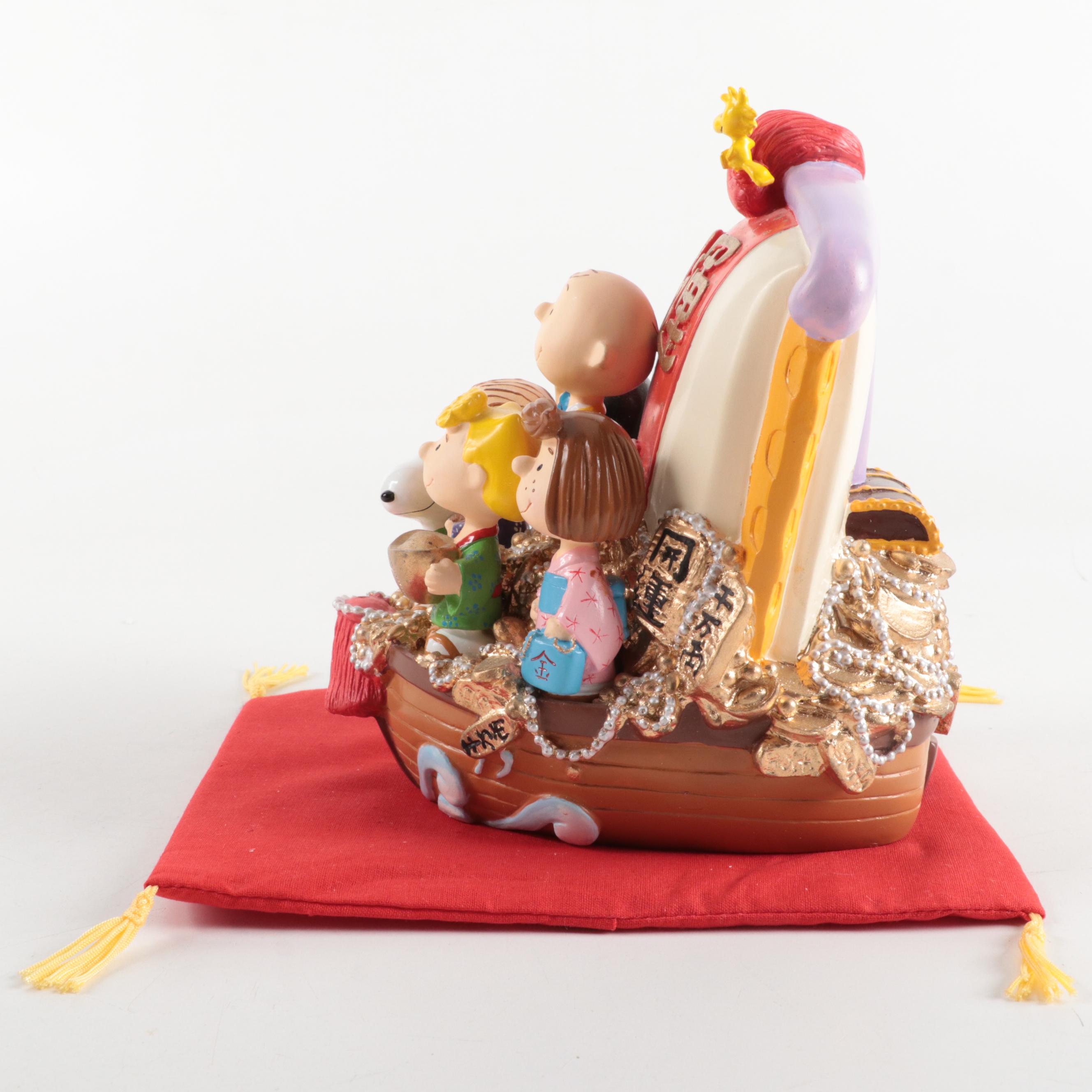 Sun Hing Toy Co. Peanuts Resin Chinese Boat Figurine