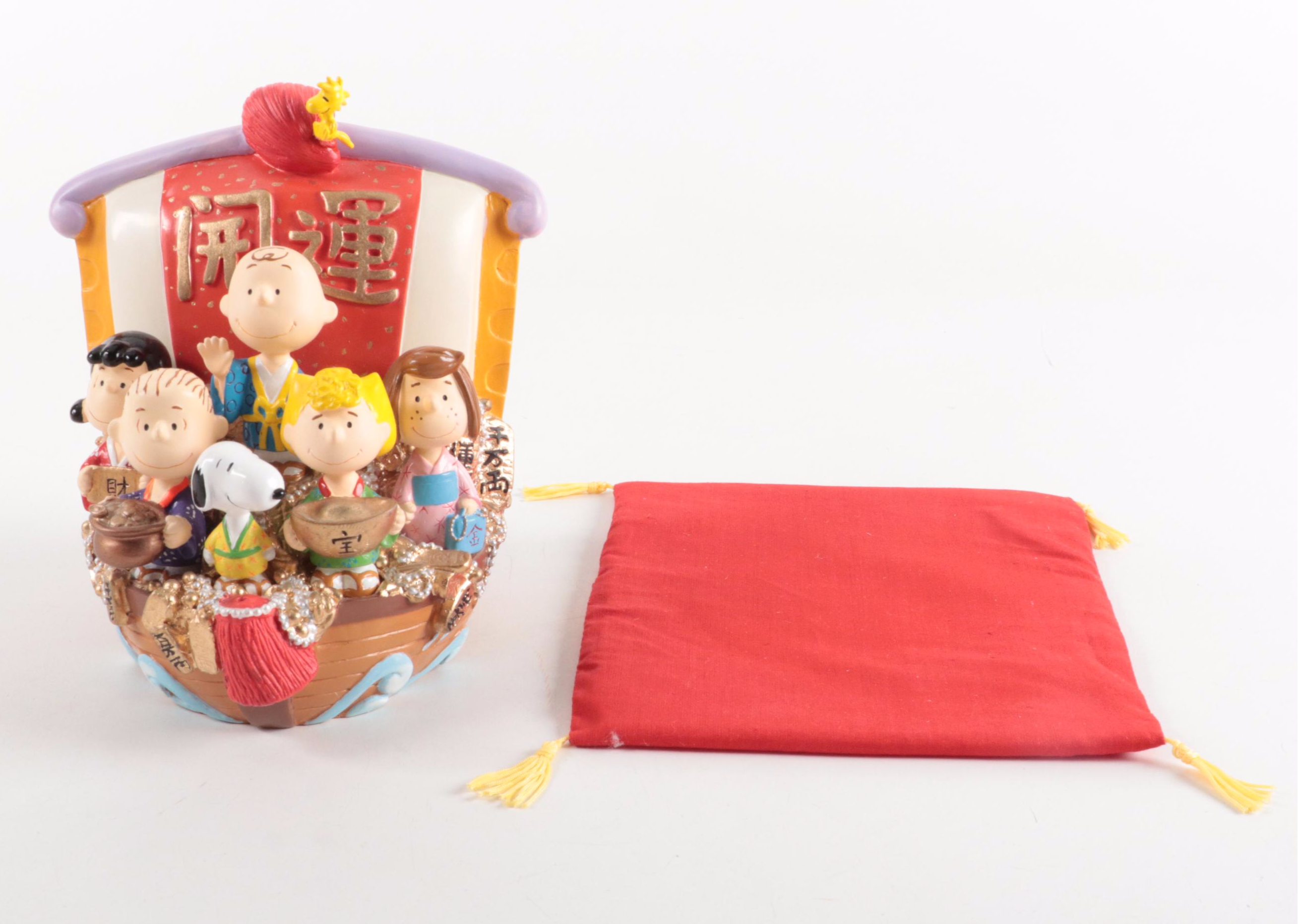Sun Hing Toy Co. Peanuts Resin Chinese Boat Figurine
