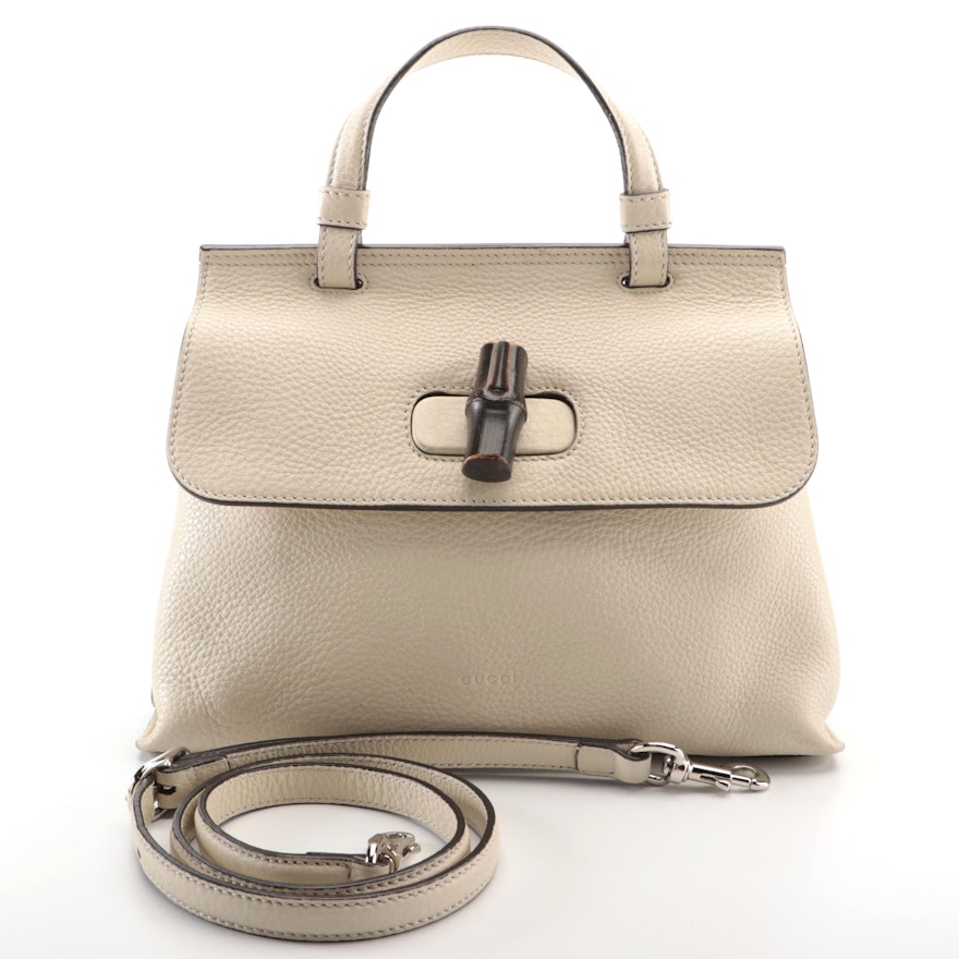 Gucci Bamboo Daily Top Handle Bag in Full-Grain Leather