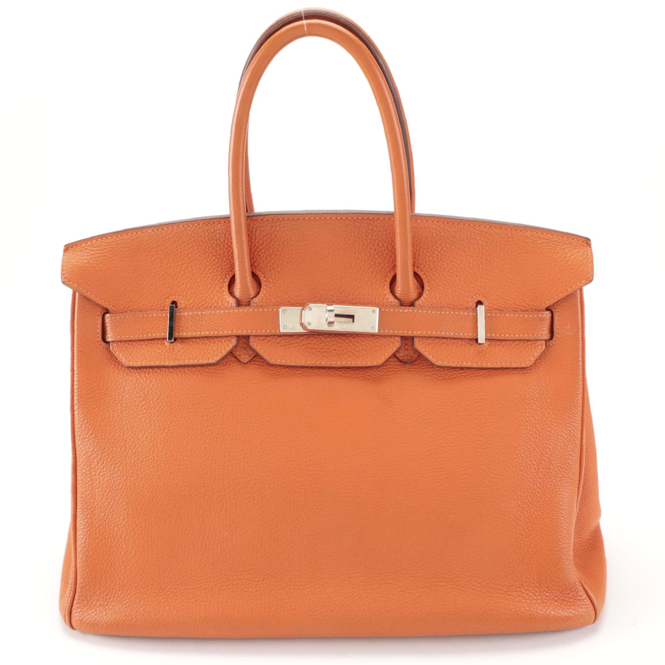 Hermès Birkin 35 Satchel in Orange Togo Leather and Palladium Plated Hardware