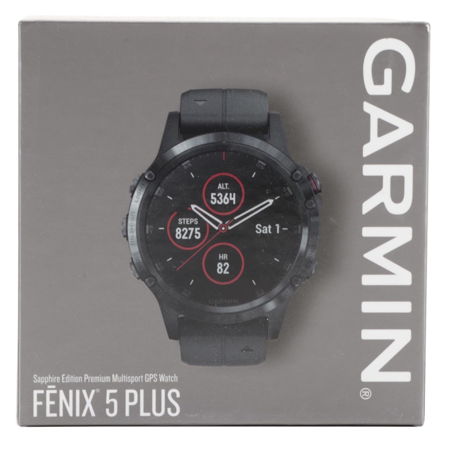 Garmin Fēnix 5 Plus Sapphire Edition Premium Multisport GPS Watch in Black