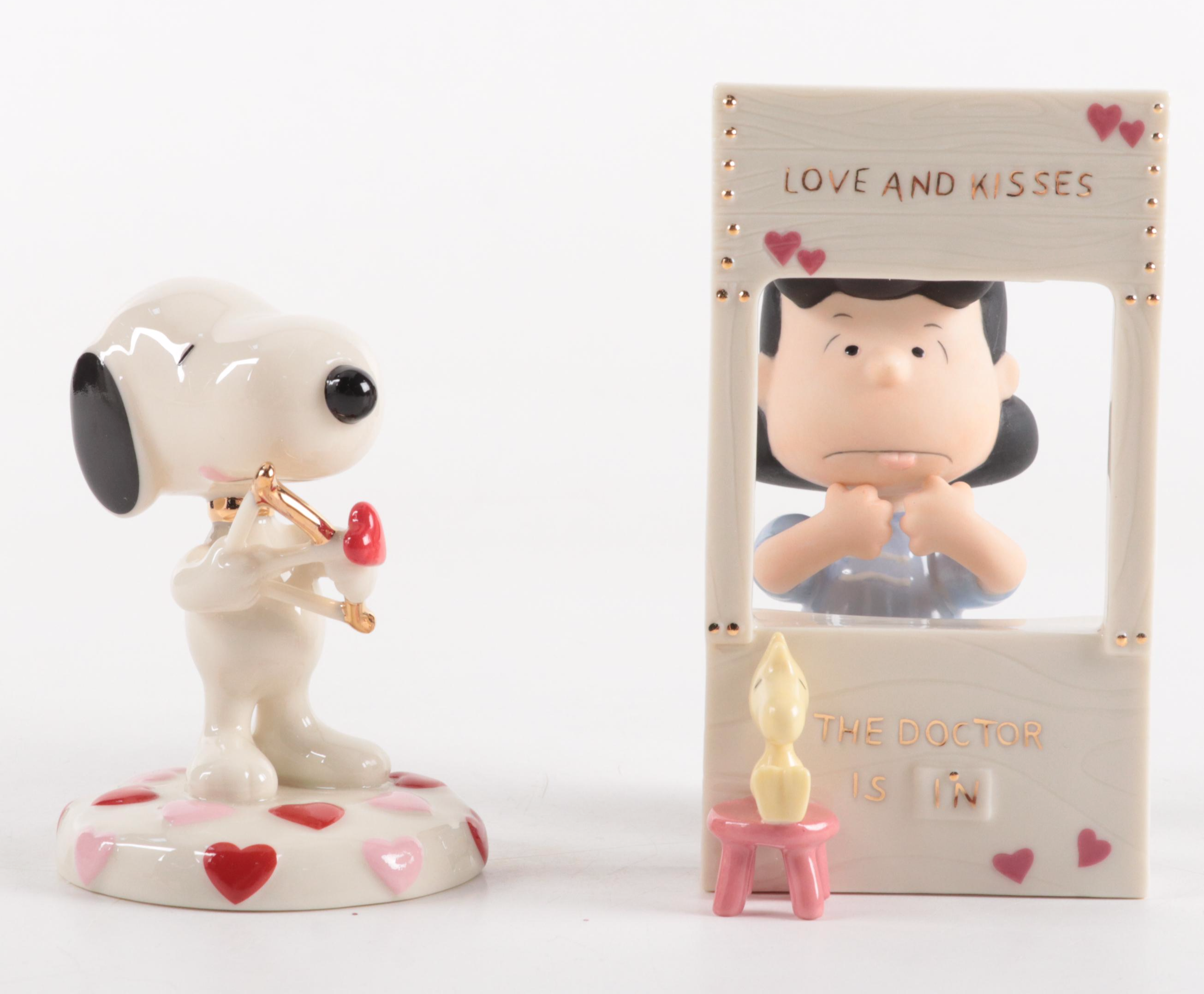 Lenox Peanuts Bone China "Snoopy Steals a Kiss" and Other Figurines
