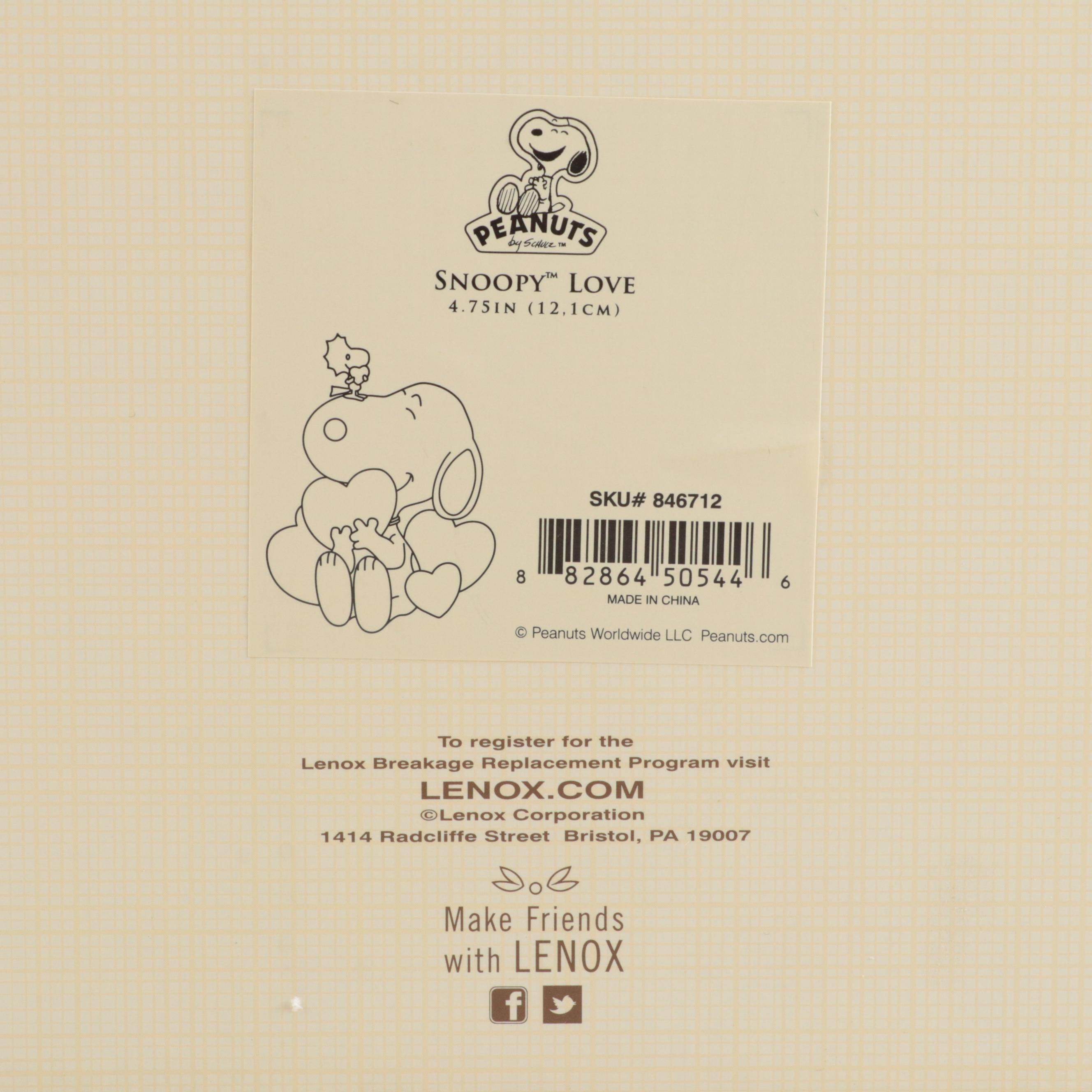 Lenox Peanuts Bone China "Snoopy Steals a Kiss" and Other Figurines