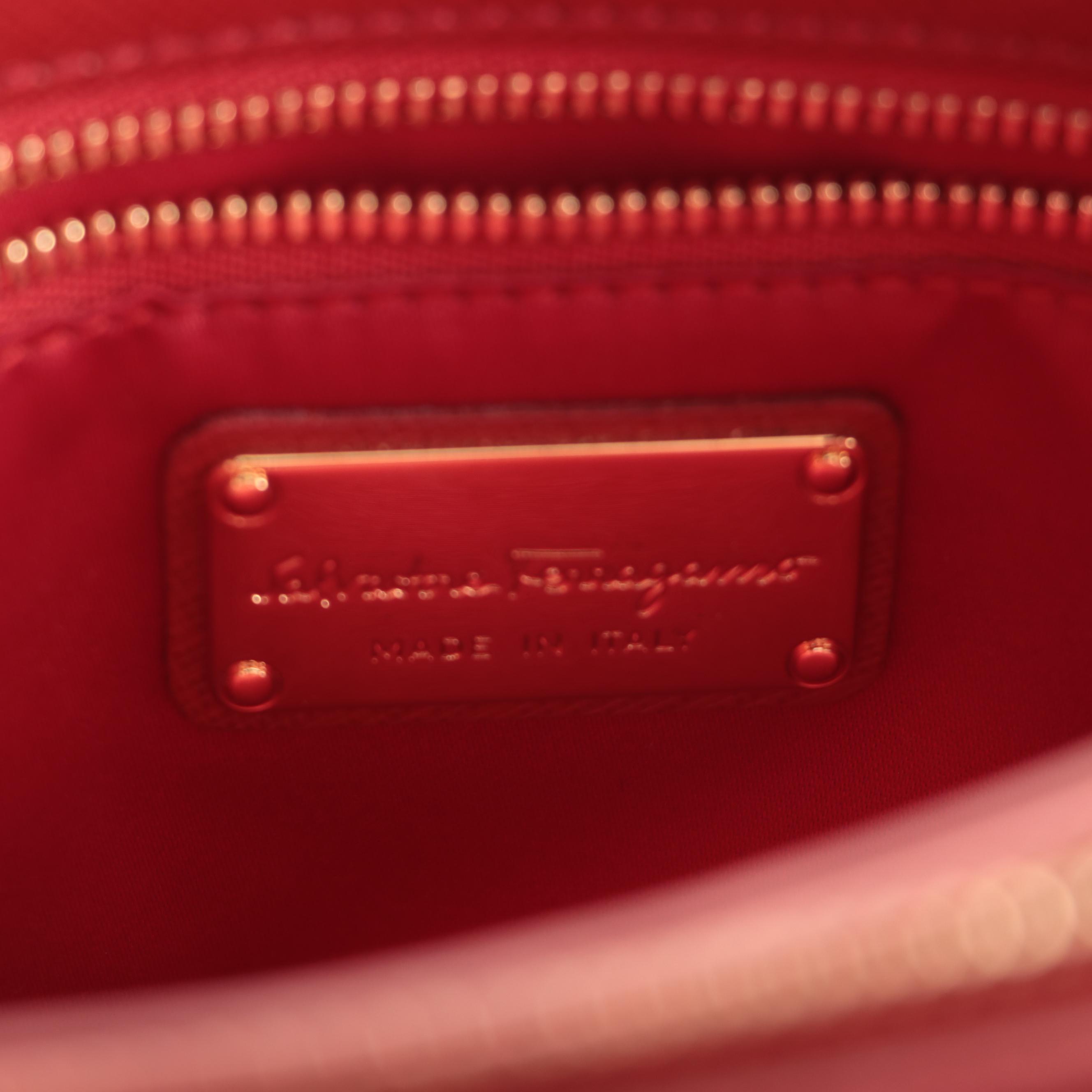 Salvatore Ferragamo Tracy Bow Tote Bag Small in Saffiano Leather