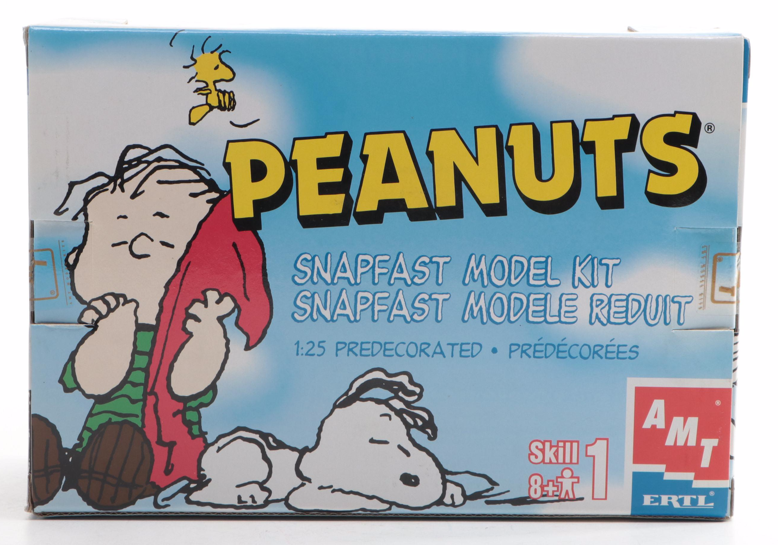 Deb Canham Handmade "Flying Ace" Snoopy Figurine with Other Peanuts Memorabilia