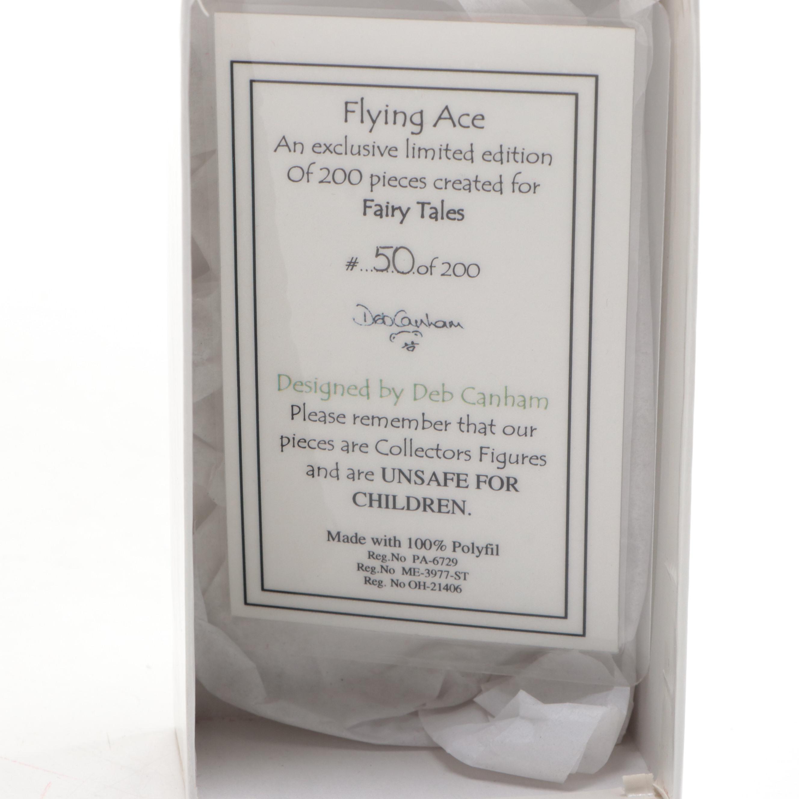 Deb Canham Handmade "Flying Ace" Snoopy Figurine with Other Peanuts Memorabilia