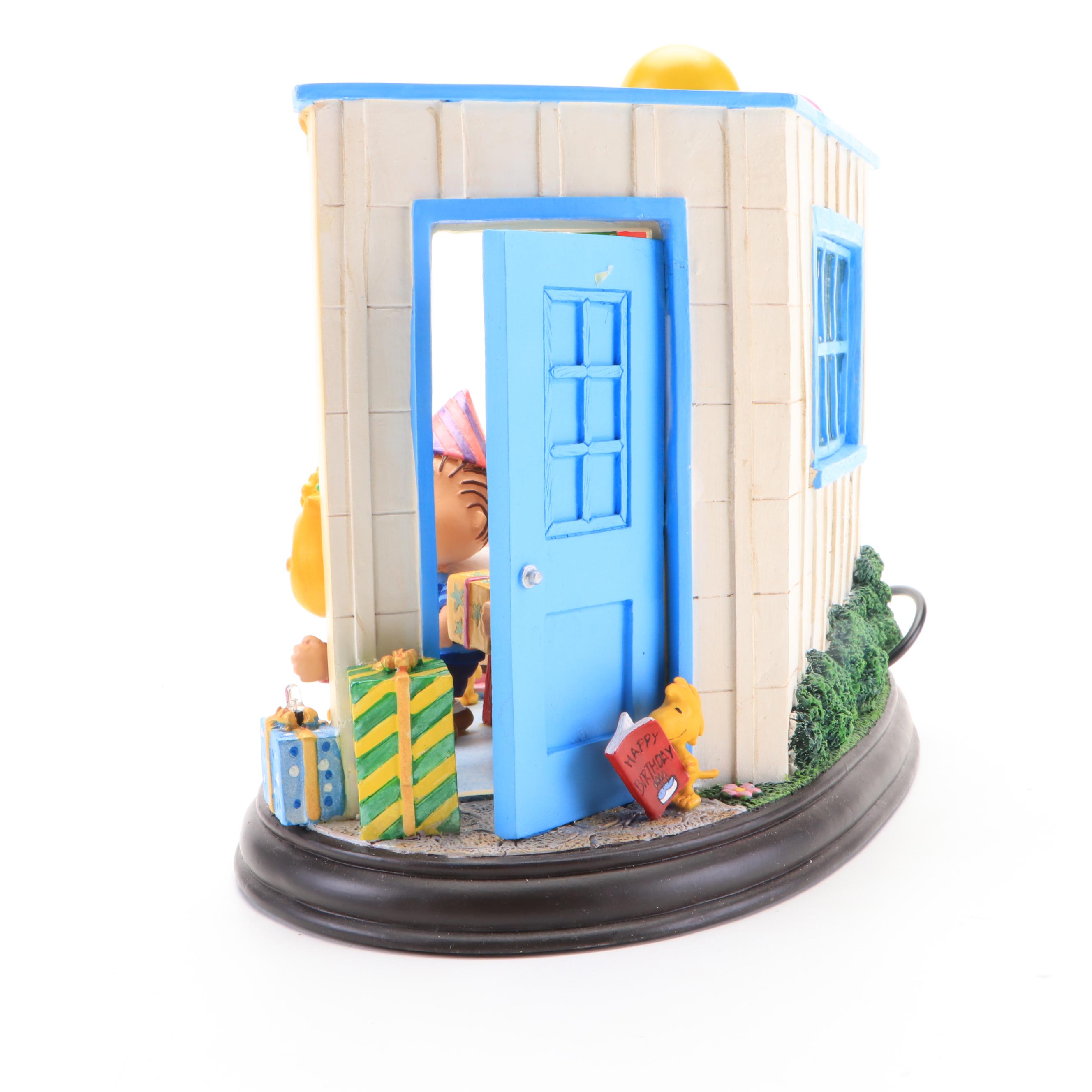 Danbury Mint Peanuts "Best Birthday Ever" Resin Illuminated Figural Group