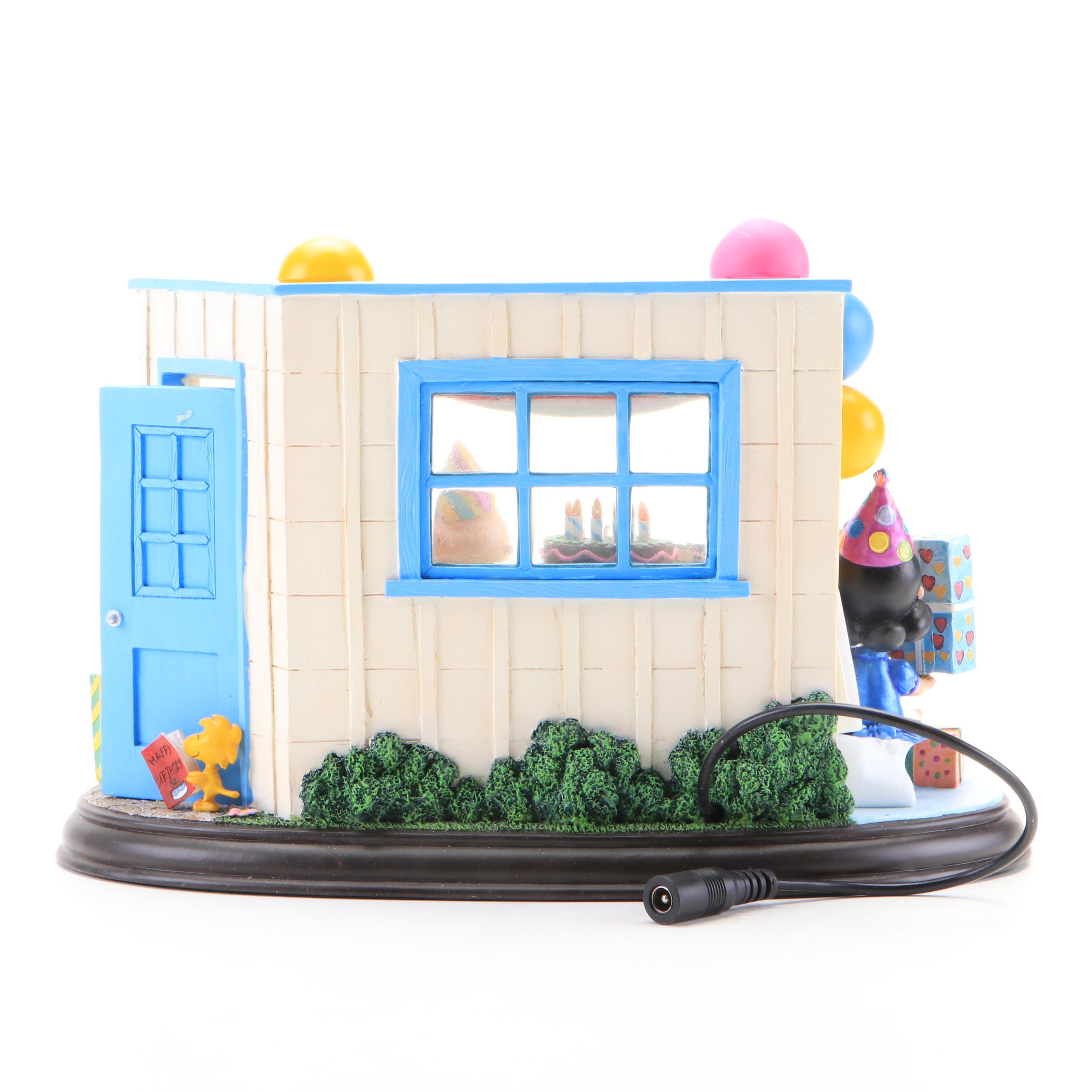 Danbury Mint Peanuts "Best Birthday Ever" Resin Illuminated Figural Group