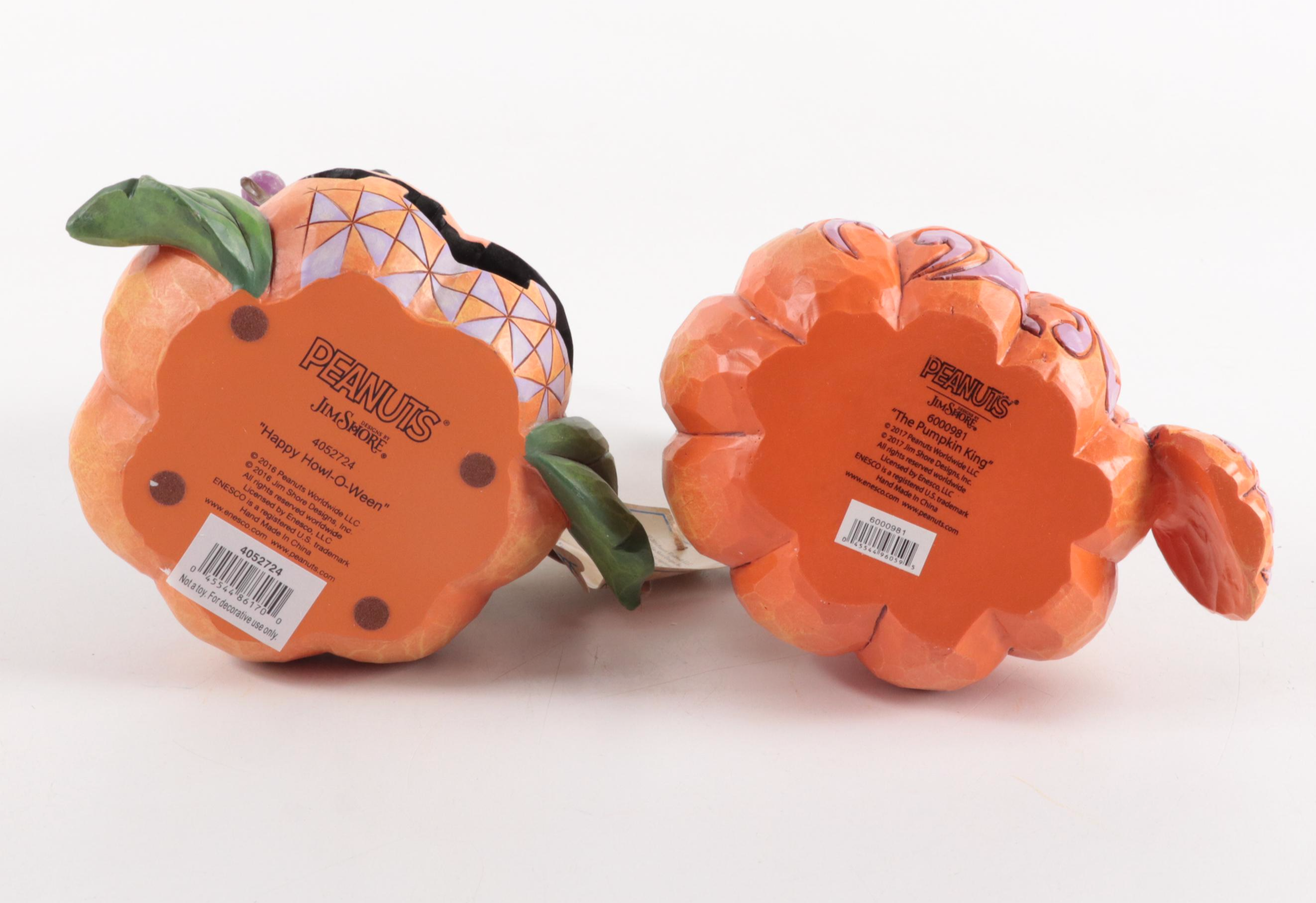 Jim Shore Peanuts "The Pumpkin King" and "Happy Howl-O-Ween" Resin Figurines