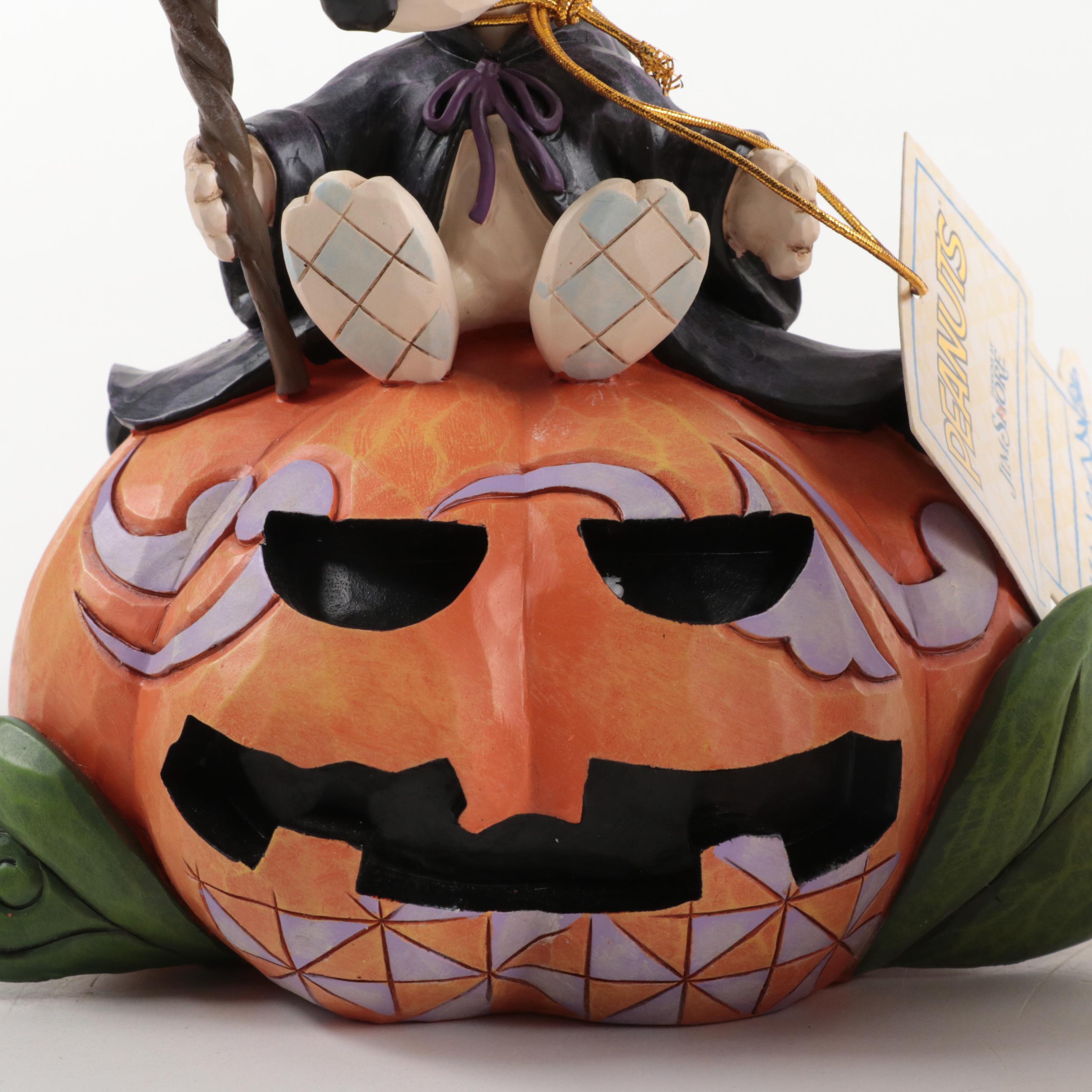 Jim Shore Peanuts "The Pumpkin King" and "Happy Howl-O-Ween" Resin Figurines