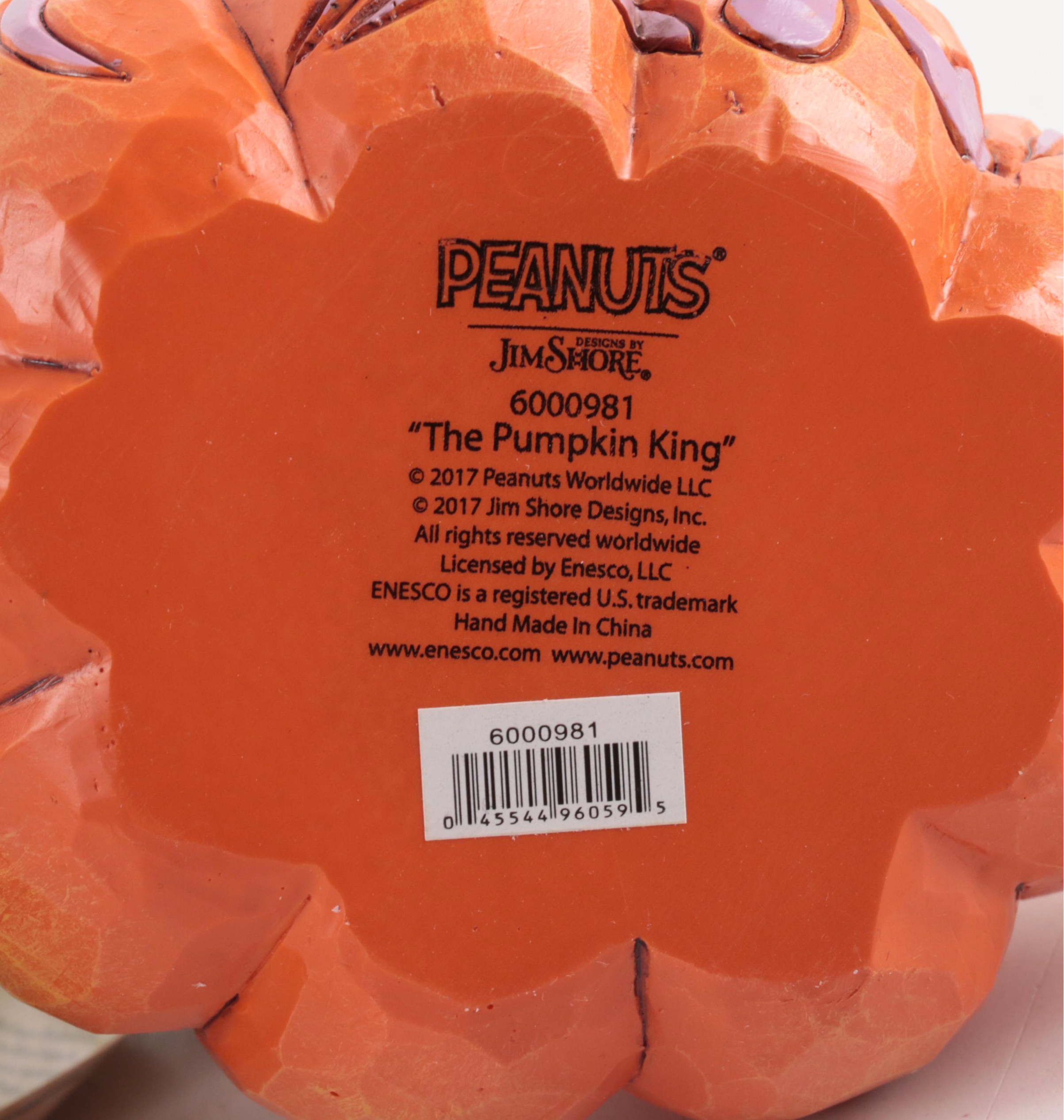 Jim Shore Peanuts "The Pumpkin King" and "Happy Howl-O-Ween" Resin Figurines