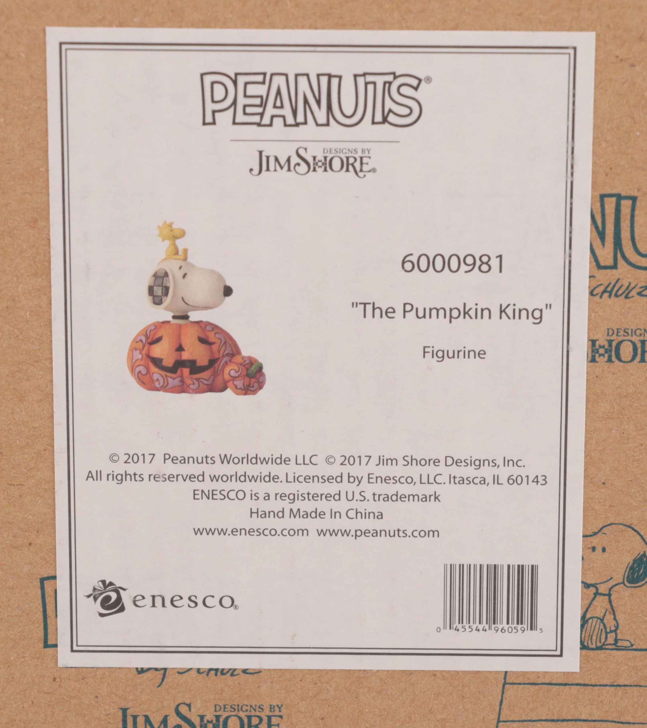 Jim Shore Peanuts "The Pumpkin King" and "Happy Howl-O-Ween" Resin Figurines