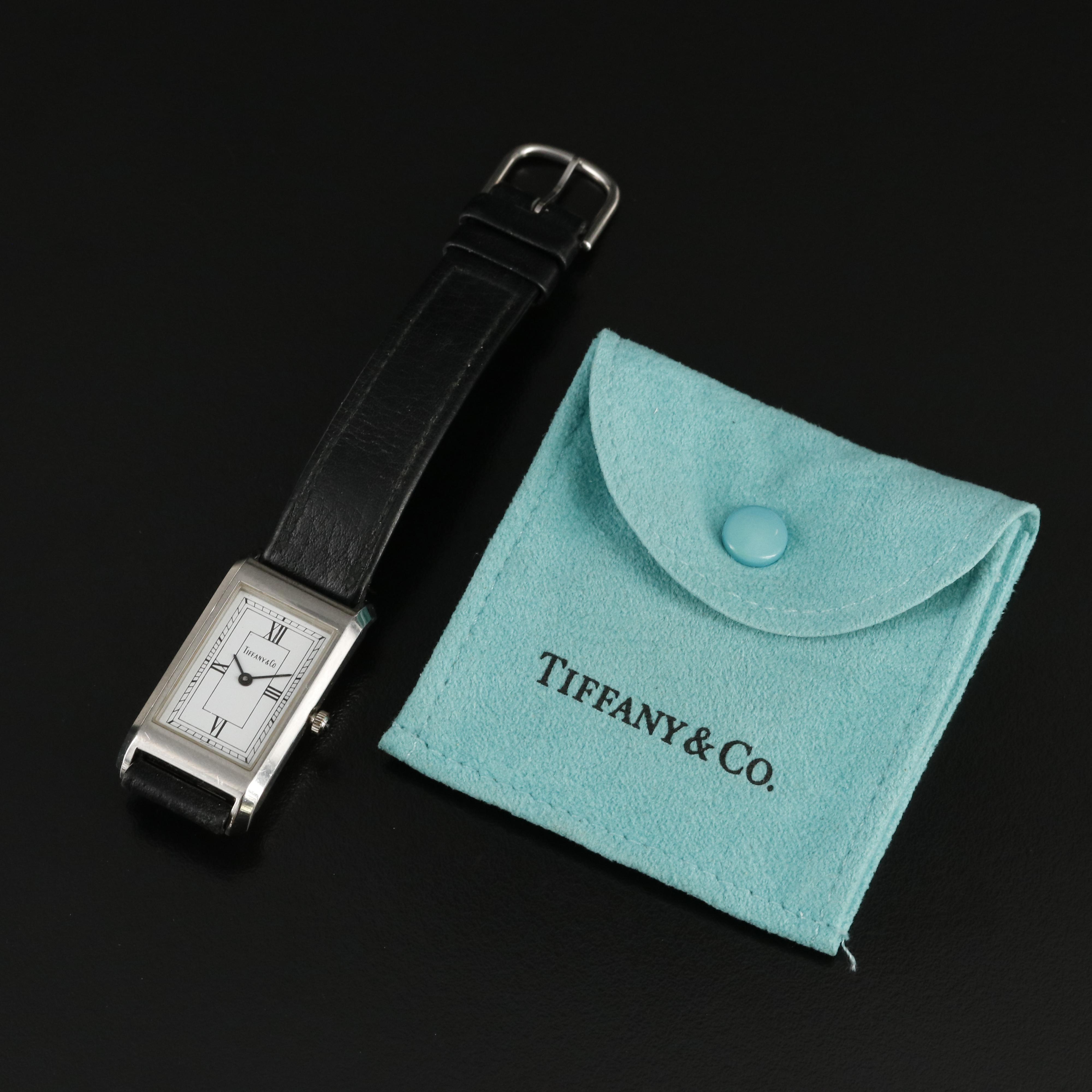 Tiffany & Co. Stainless Steel Tank Style Watch
