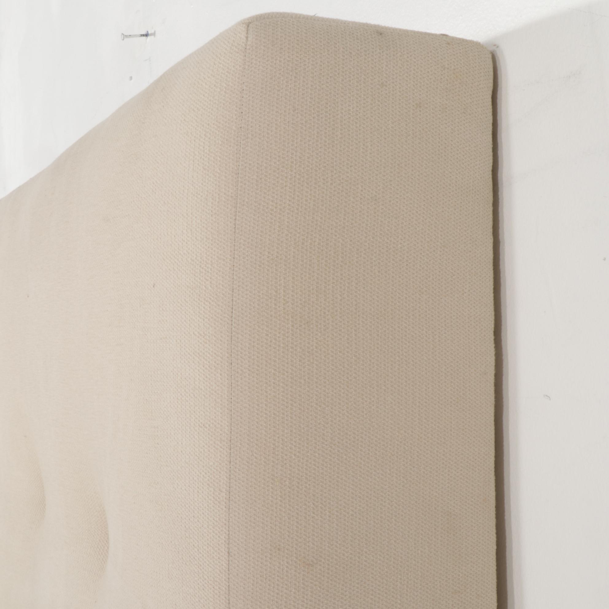 Mitchell Gold Tufted Queen Size Headboard and Metal Bed Frame