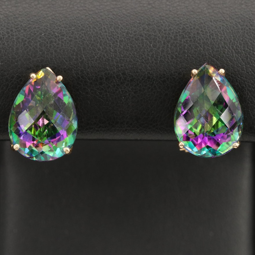 14K Mystic Topaz Teardrop Earrings