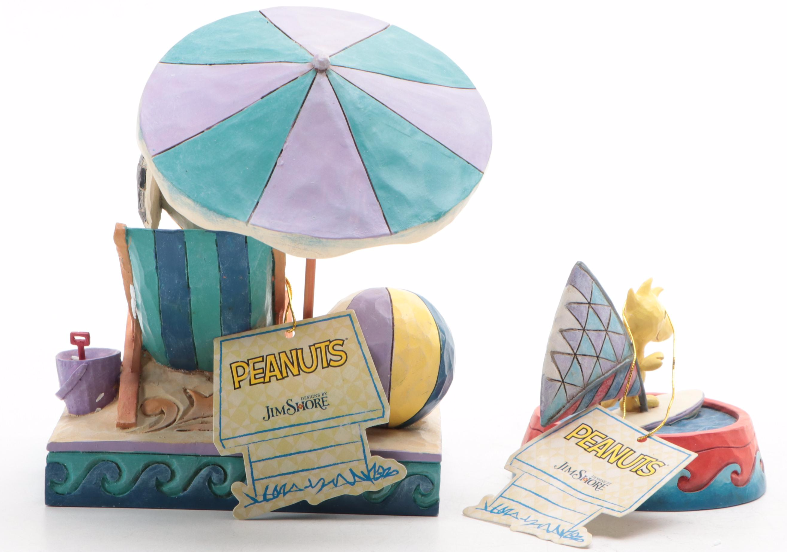 Jim Shore Peanuts "Catch a Wave" and "Beach Buddies" Resin Figurines