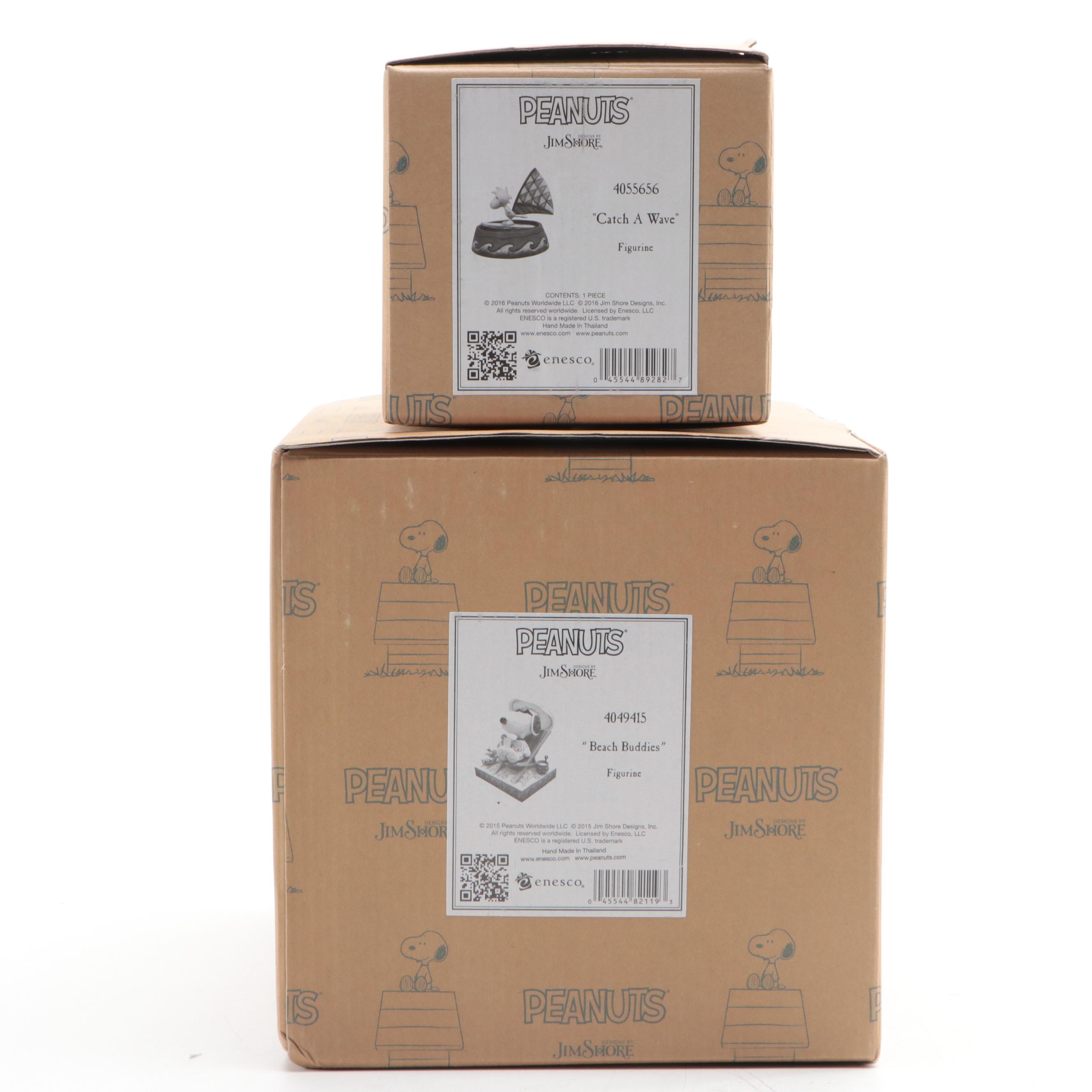 Jim Shore Peanuts "Catch a Wave" and "Beach Buddies" Resin Figurines