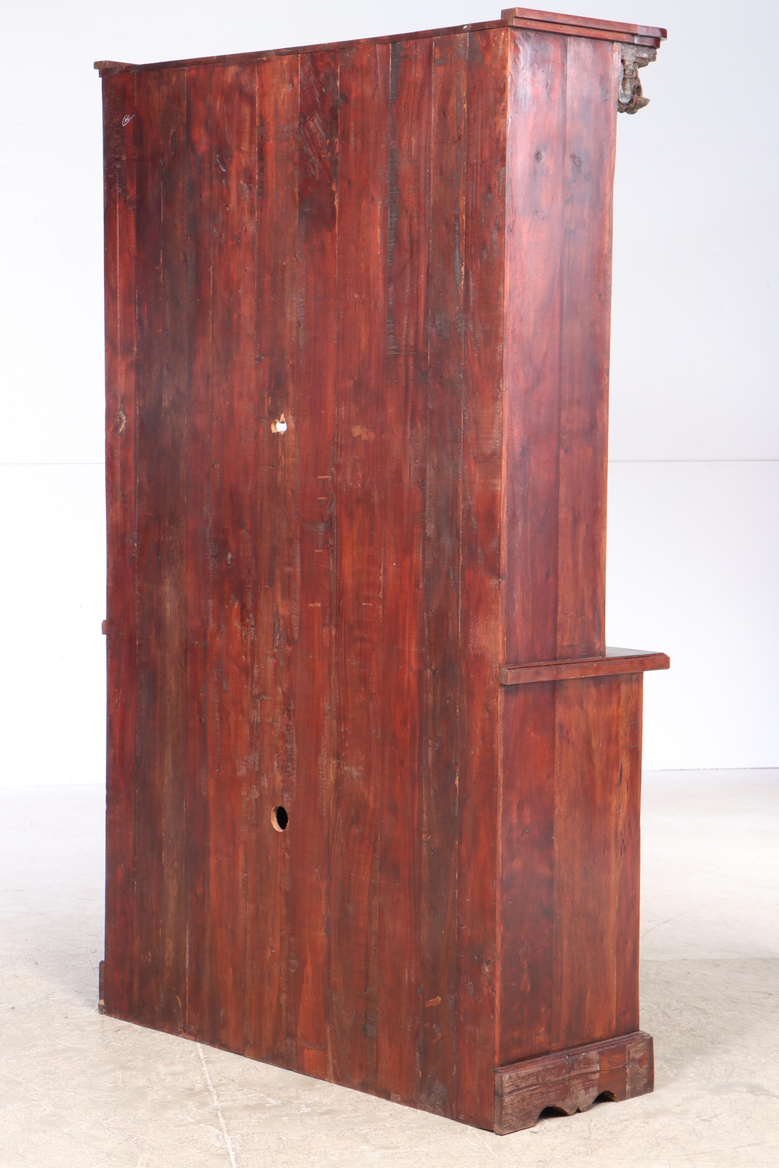 East Indian Carved Bookcase Cabinet