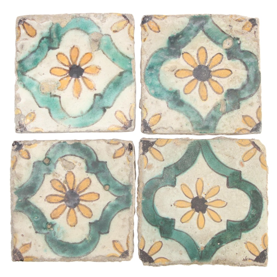 Antique Tunisian Ceramic Tiles, 19th Century