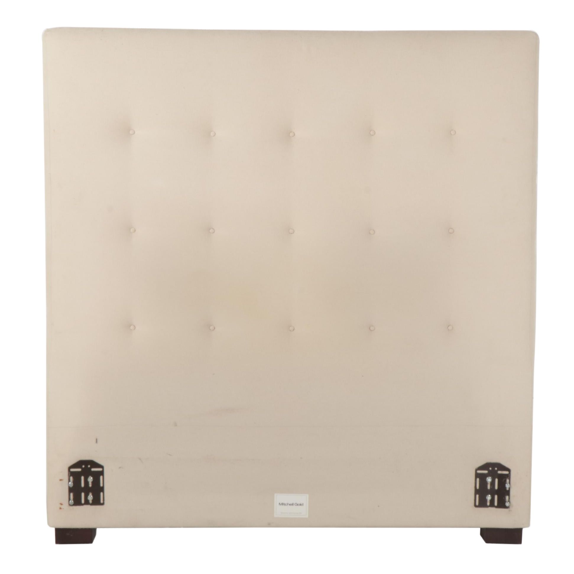 Mitchell Gold Tufted Queen Size Headboard and Metal Bed Frame