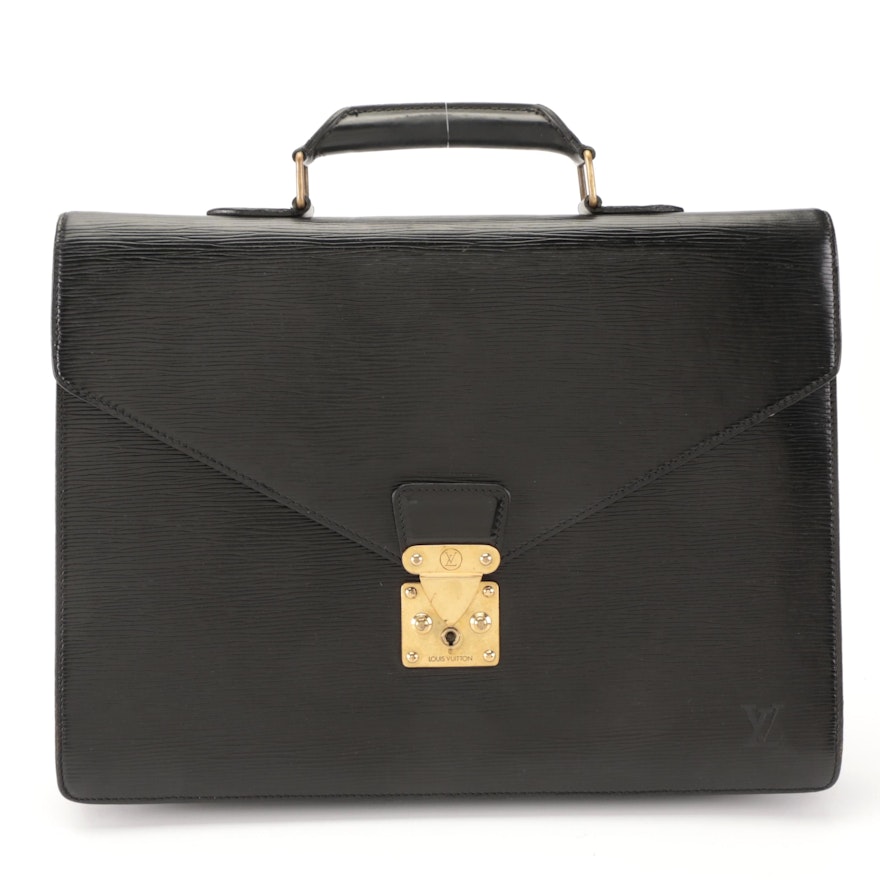 Louis Vuitton Serviette Ambassadeur Briefcase in Black Epi Leather