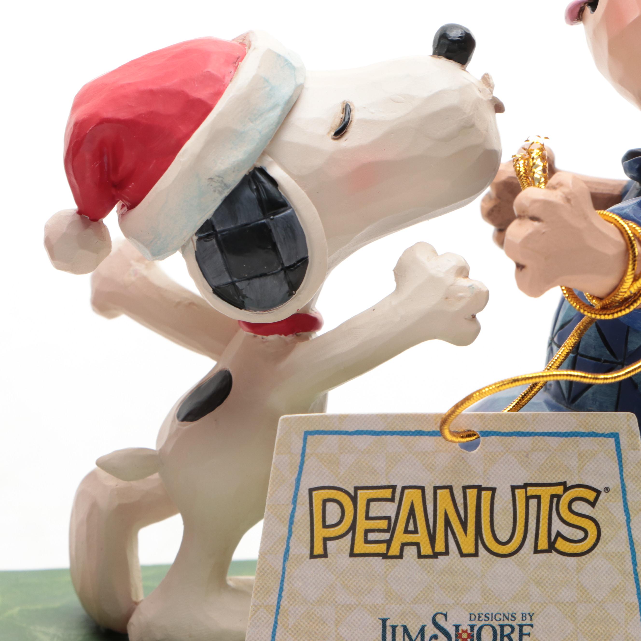 Jim Shore Peanuts "Mistletoe Mischief" and "Merry And Bright" Resin Figurines