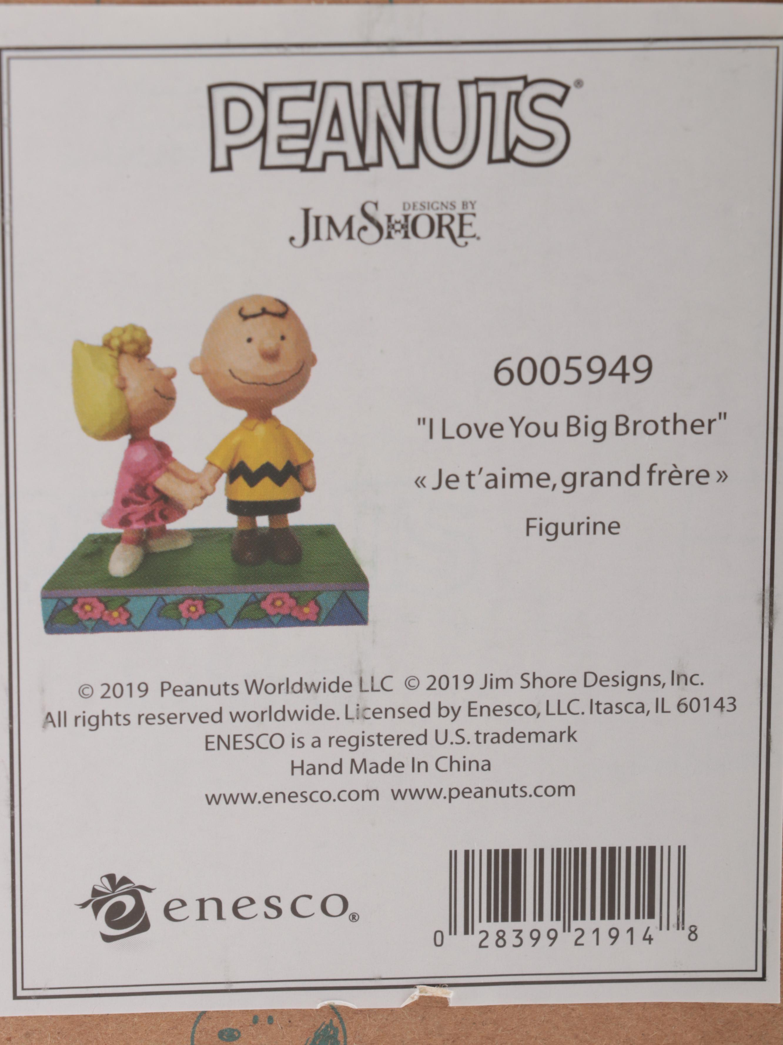 Jim Shore Peanuts "Sage Advice" and "I Love You Big Brother" Resin Figurines