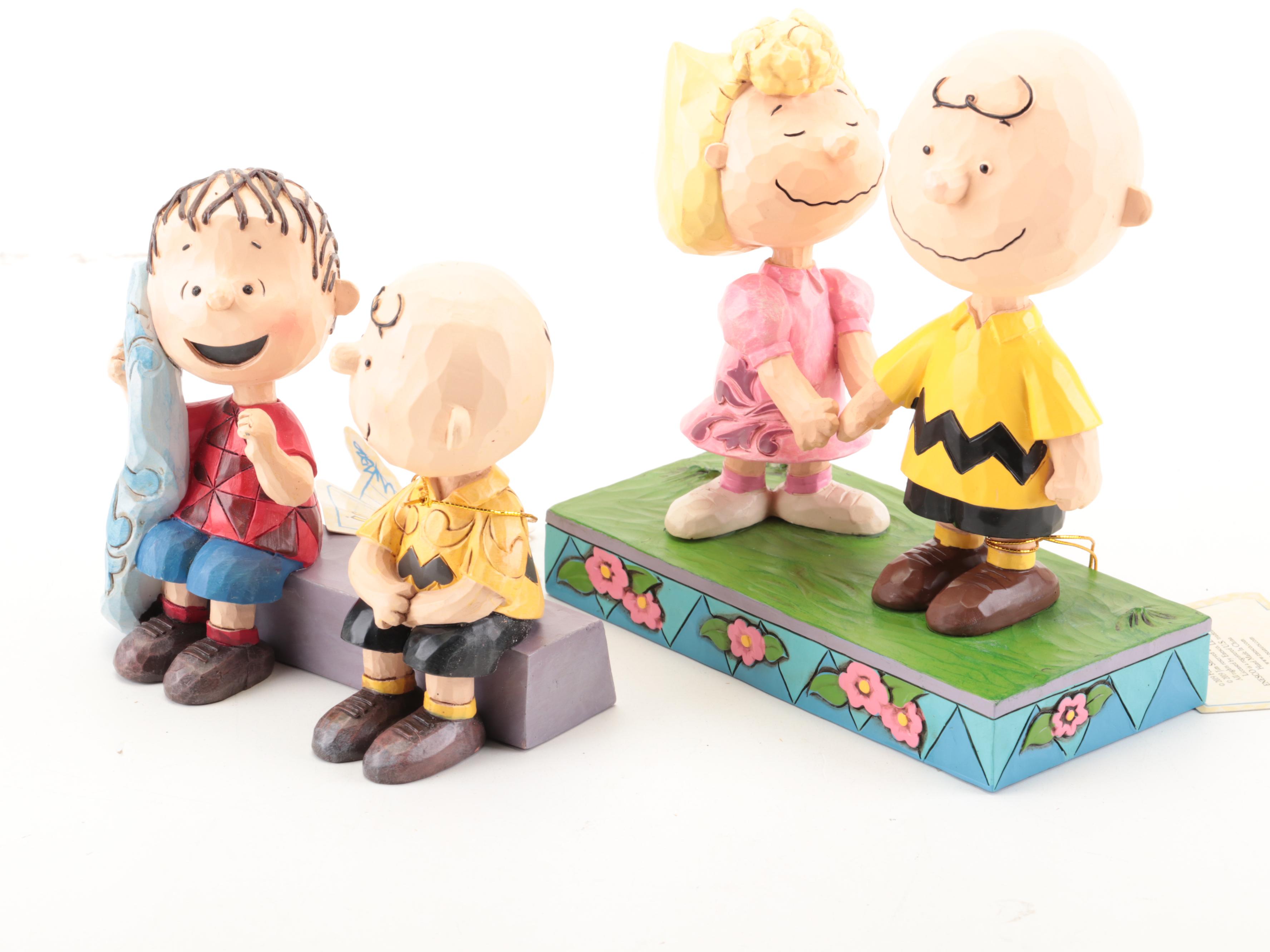 Jim Shore Peanuts "Sage Advice" and "I Love You Big Brother" Resin Figurines