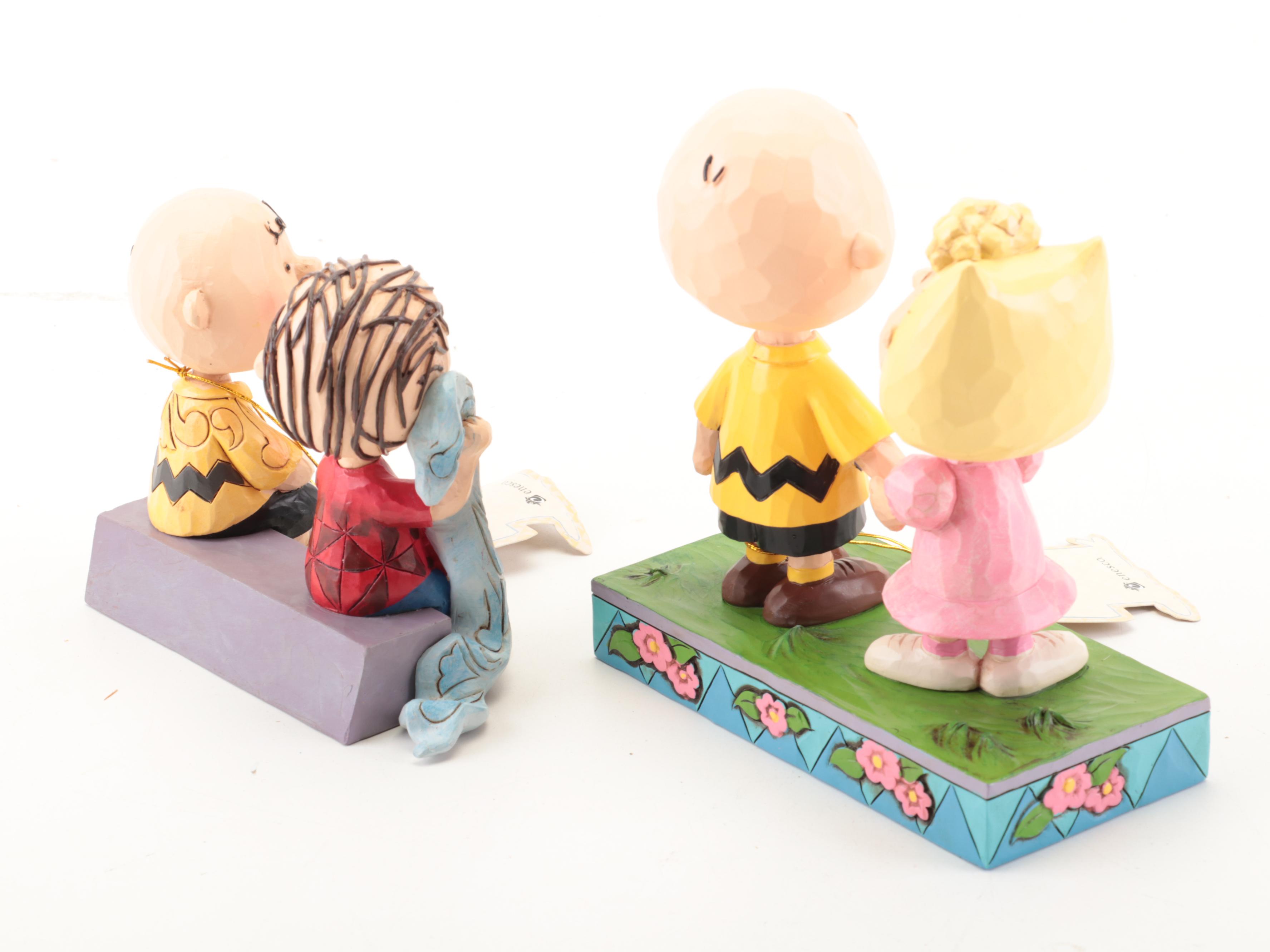 Jim Shore Peanuts "Sage Advice" and "I Love You Big Brother" Resin Figurines