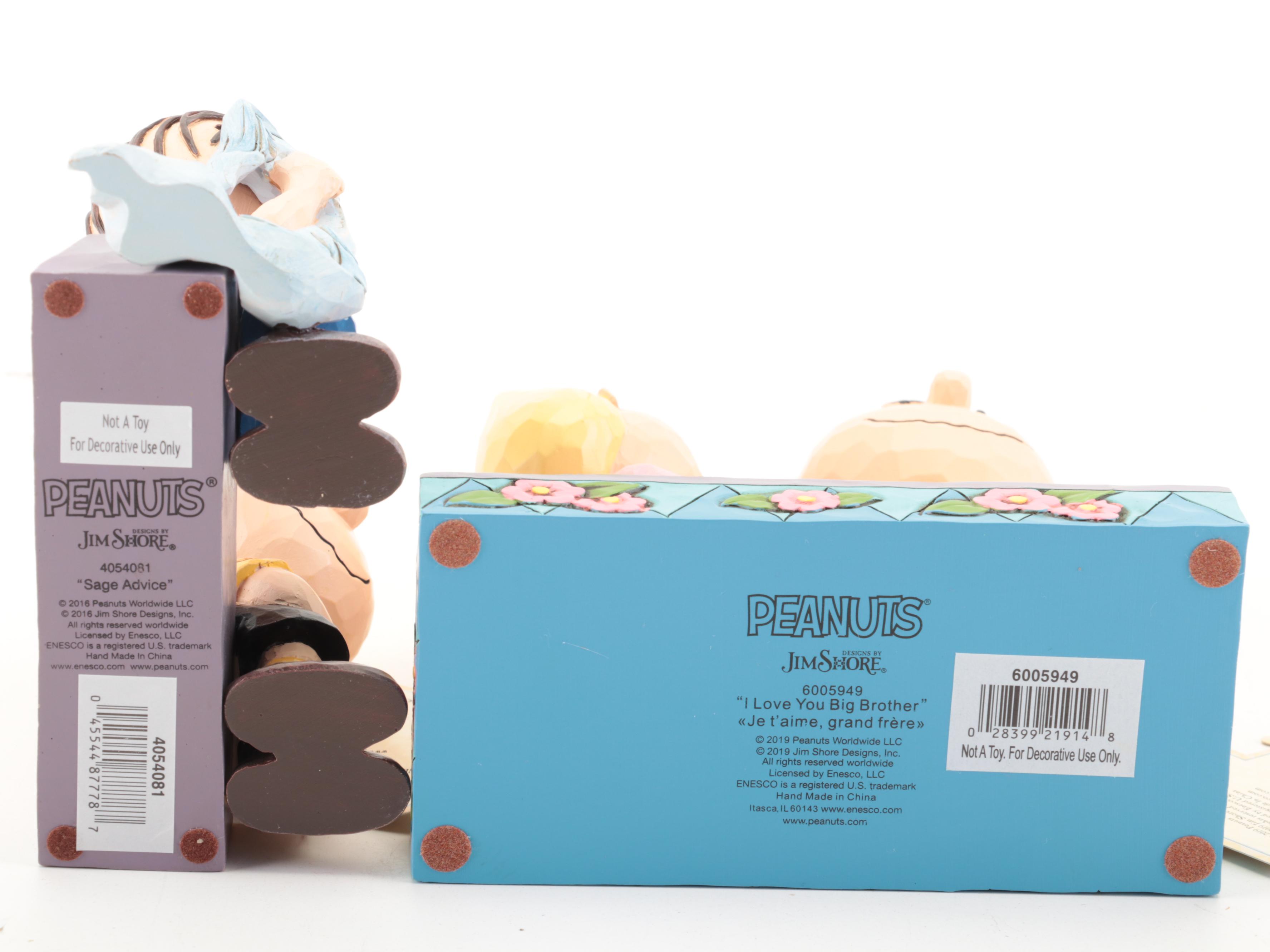 Jim Shore Peanuts "Sage Advice" and "I Love You Big Brother" Resin Figurines