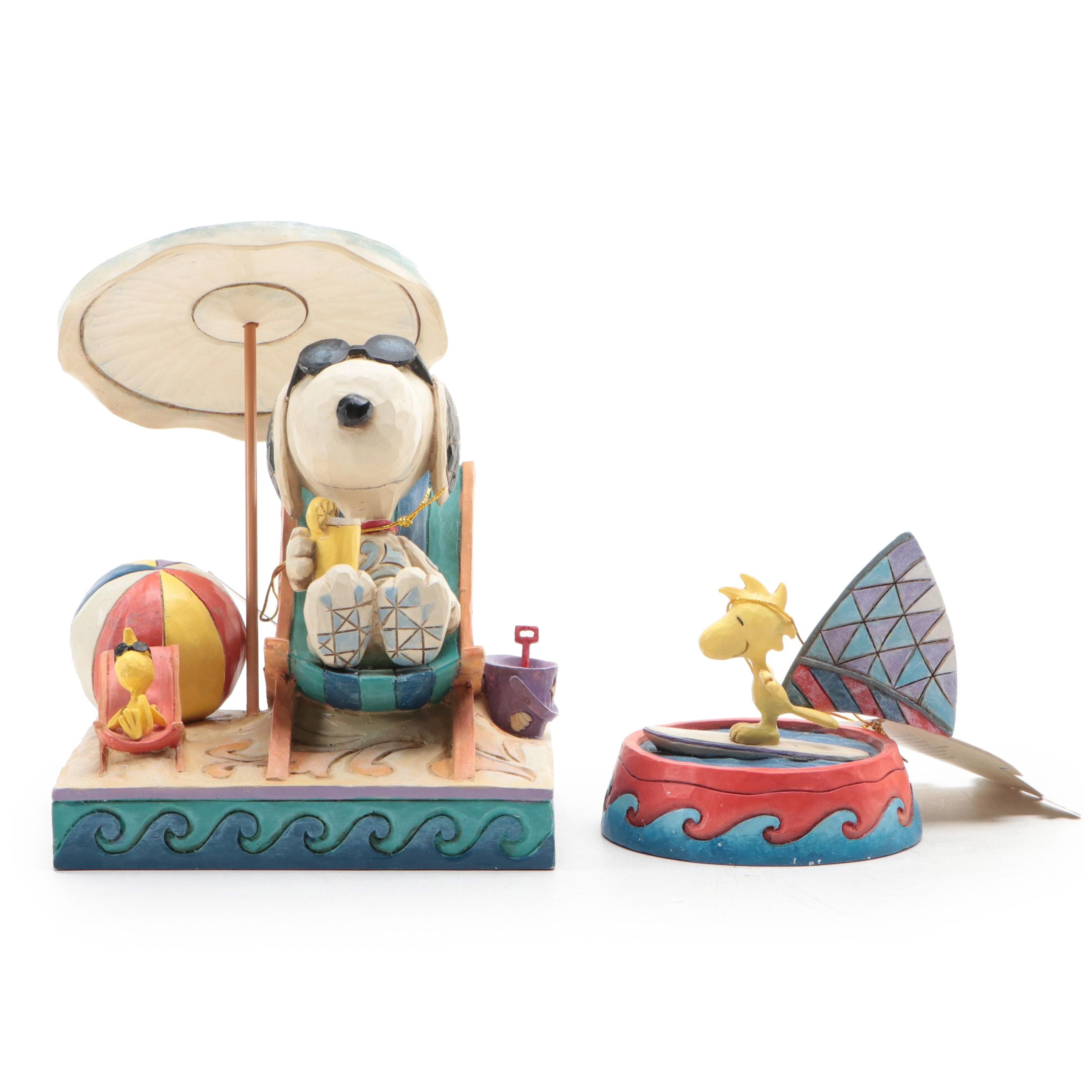 Jim Shore Peanuts "Catch a Wave" and "Beach Buddies" Resin Figurines