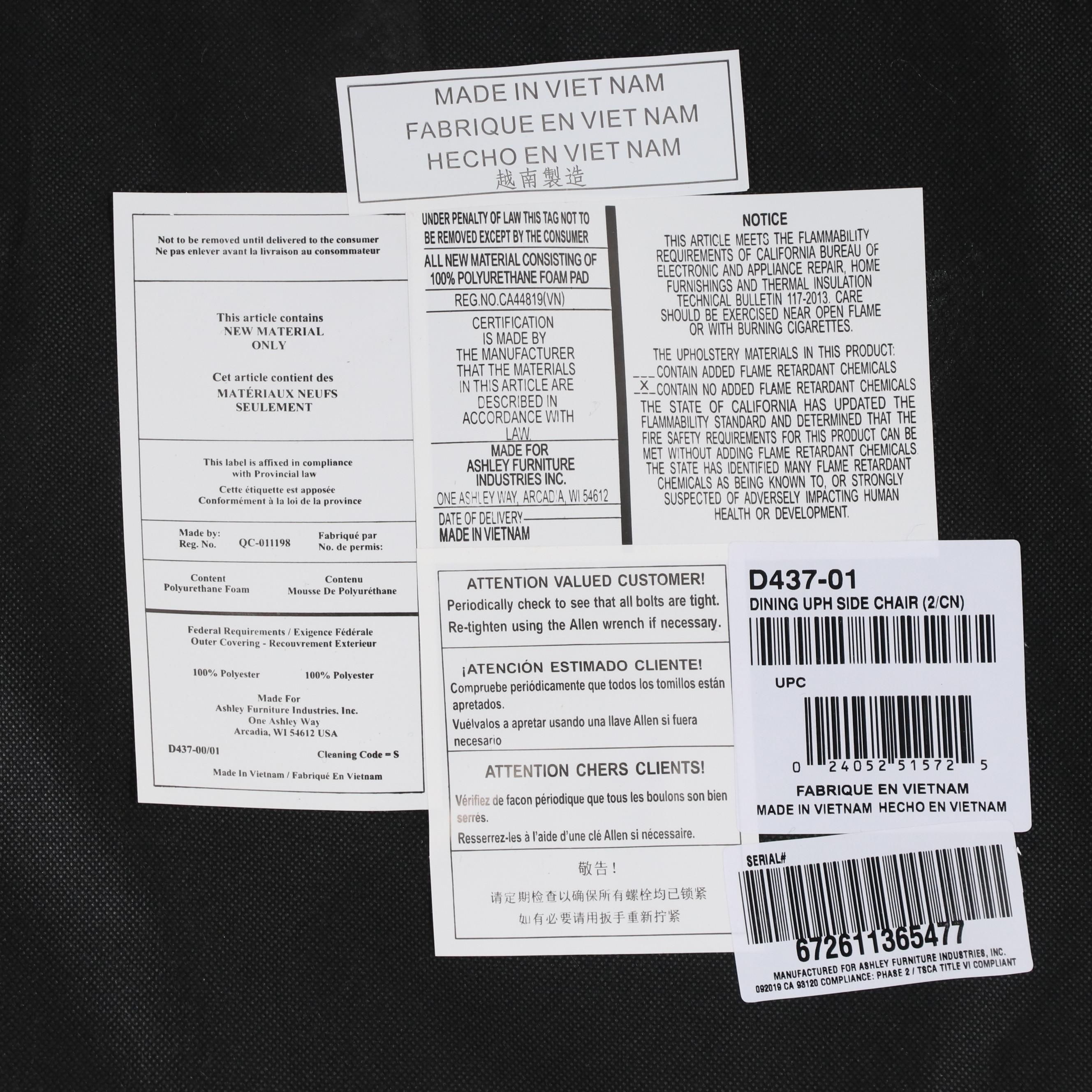 Ashley Furniture "Deylin" Upholstered Dining Chairs