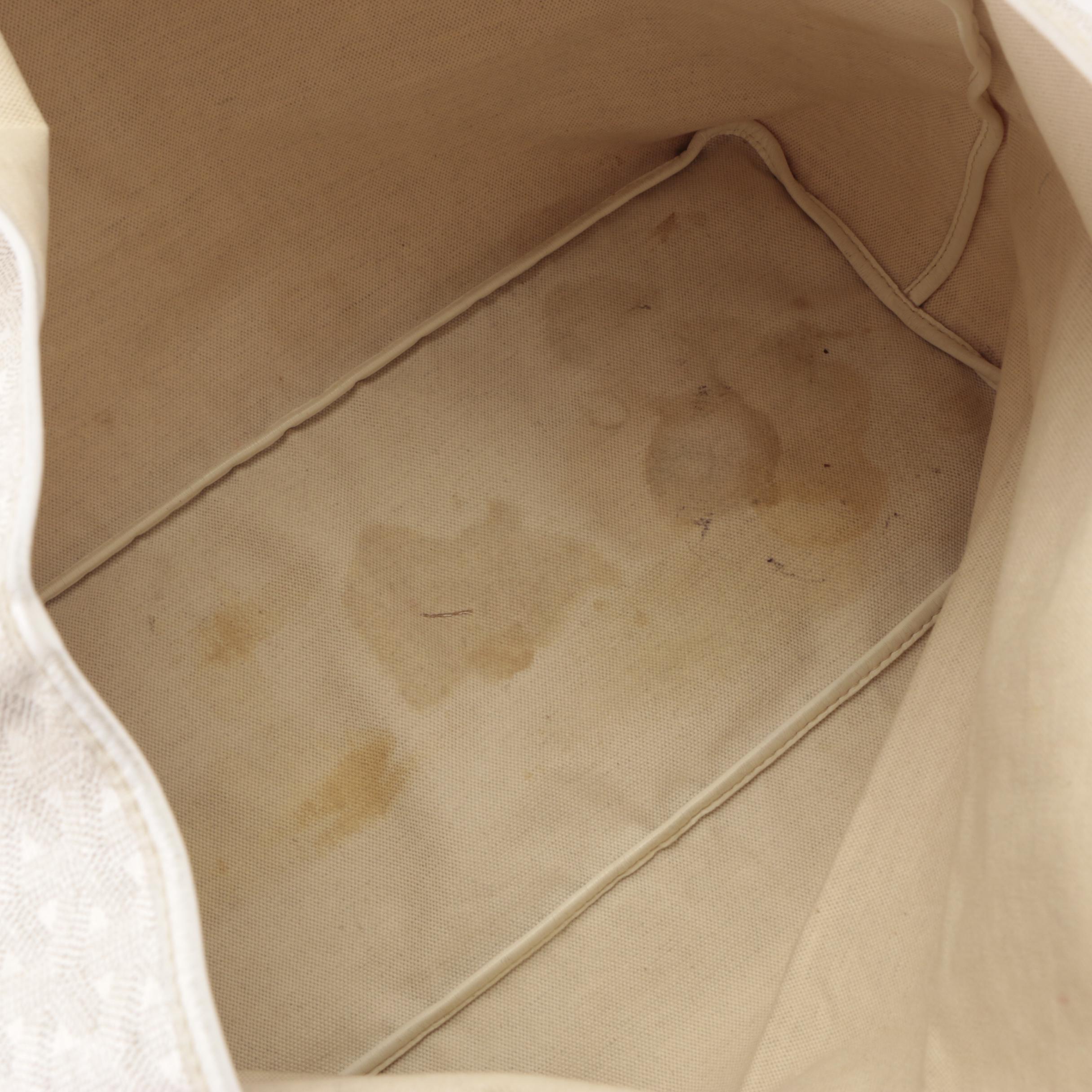 Goyard Saint Louis GM Tote Bag in White Goyardine Coated Canvas with Pouch