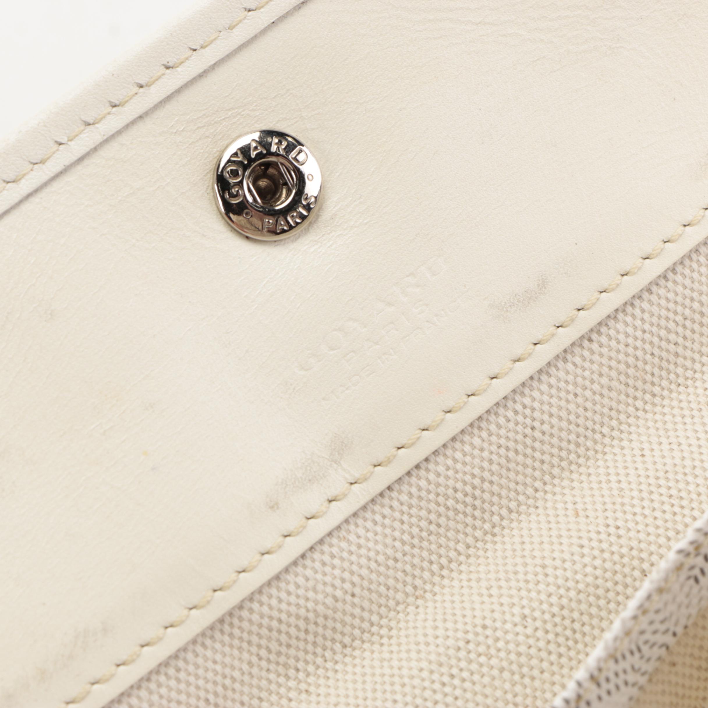 Goyard Saint Louis GM Tote Bag in White Goyardine Coated Canvas with Pouch