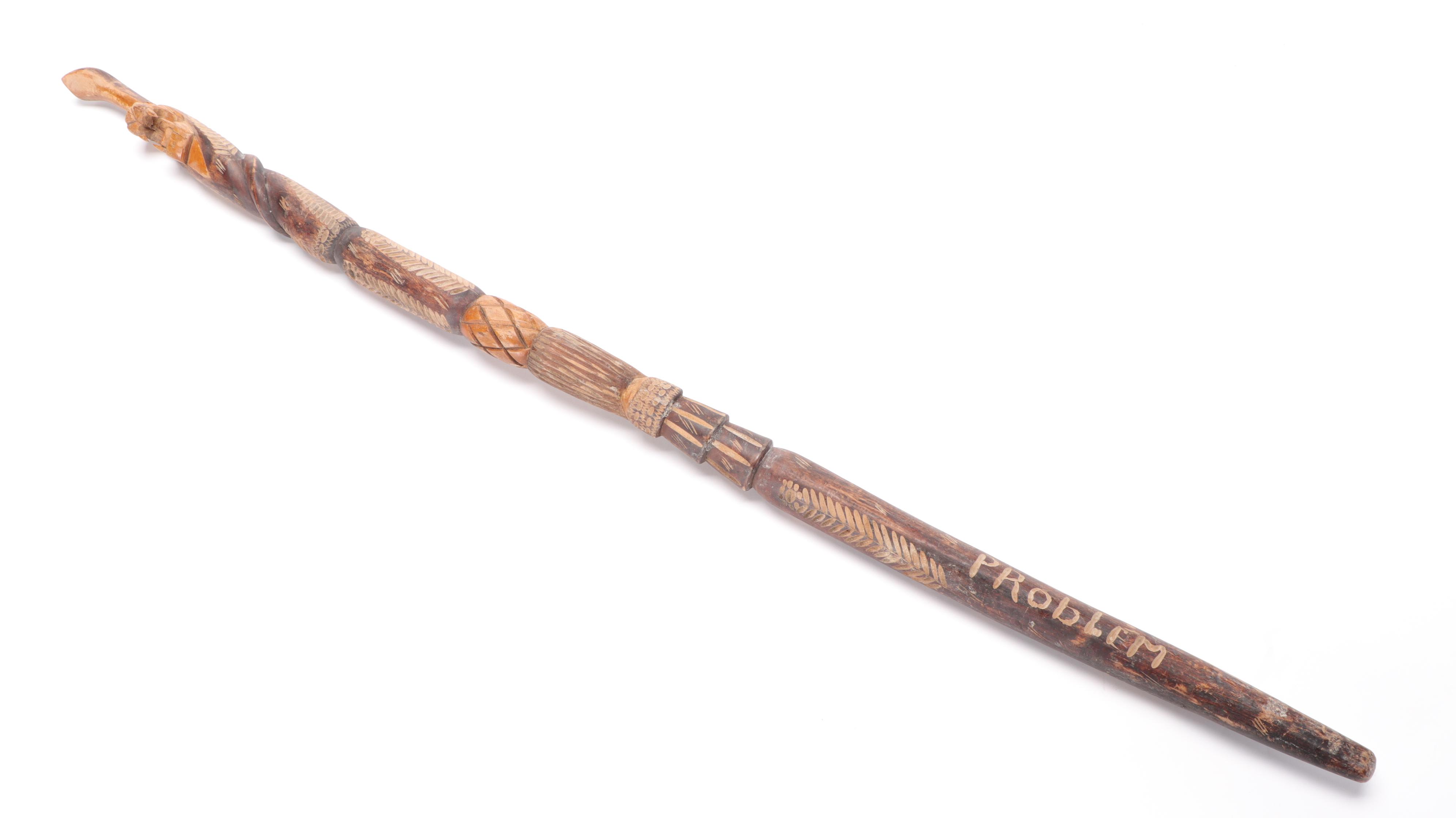 Jamaican Carved Cane and Other Carved Walking Sticks