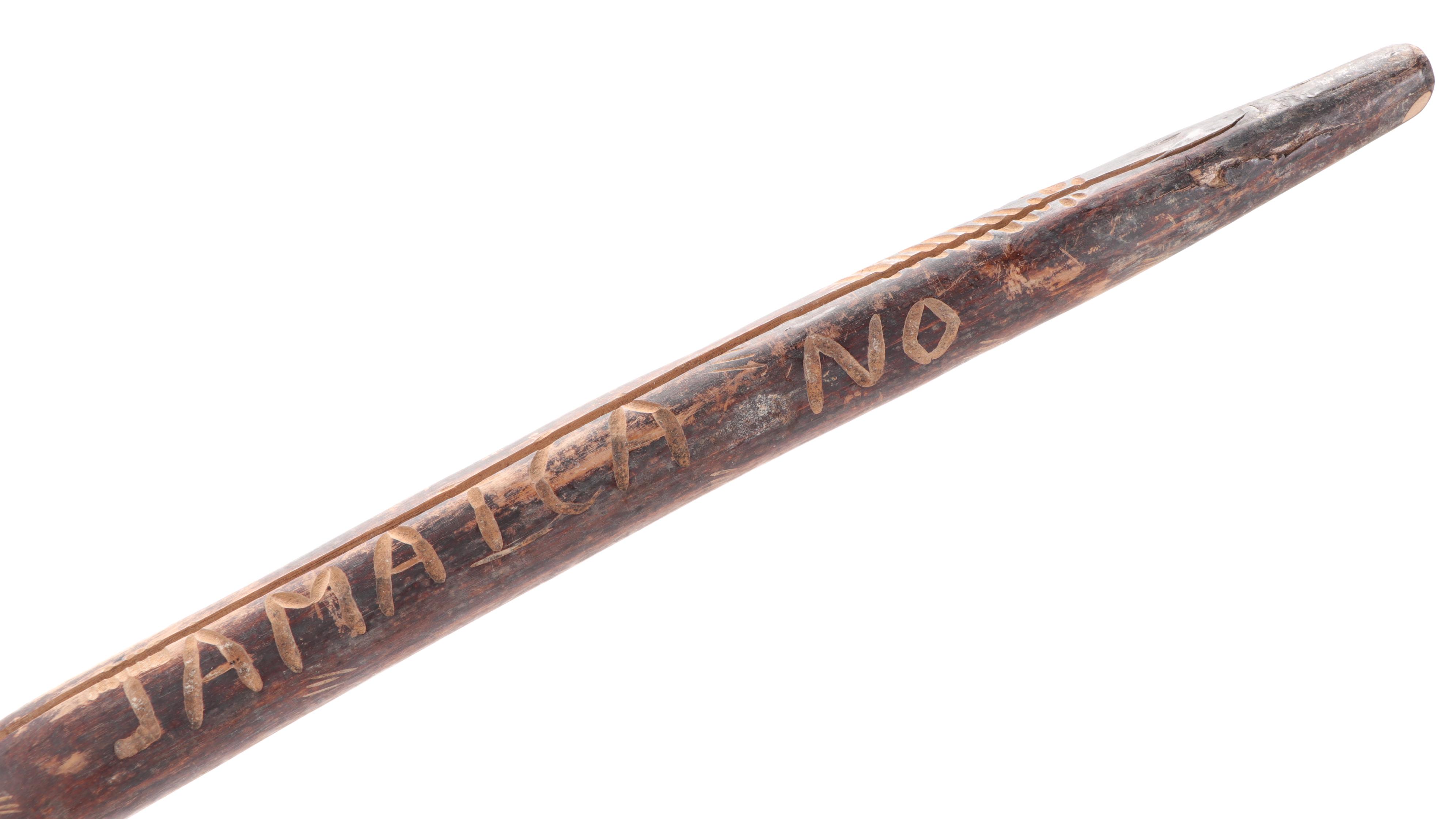 Jamaican Carved Cane and Other Carved Walking Sticks