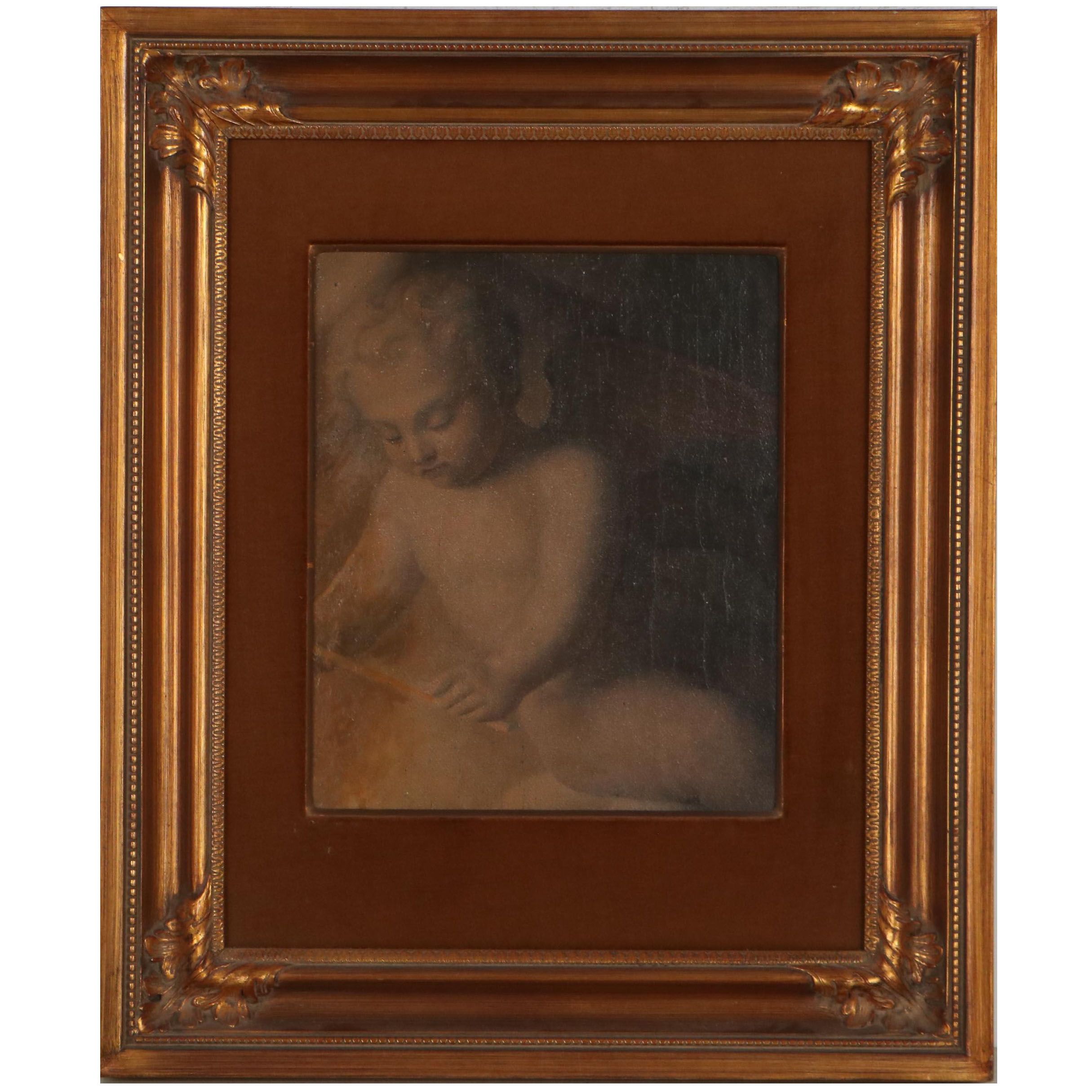 Mural Fragment Oil Painting of Cherub