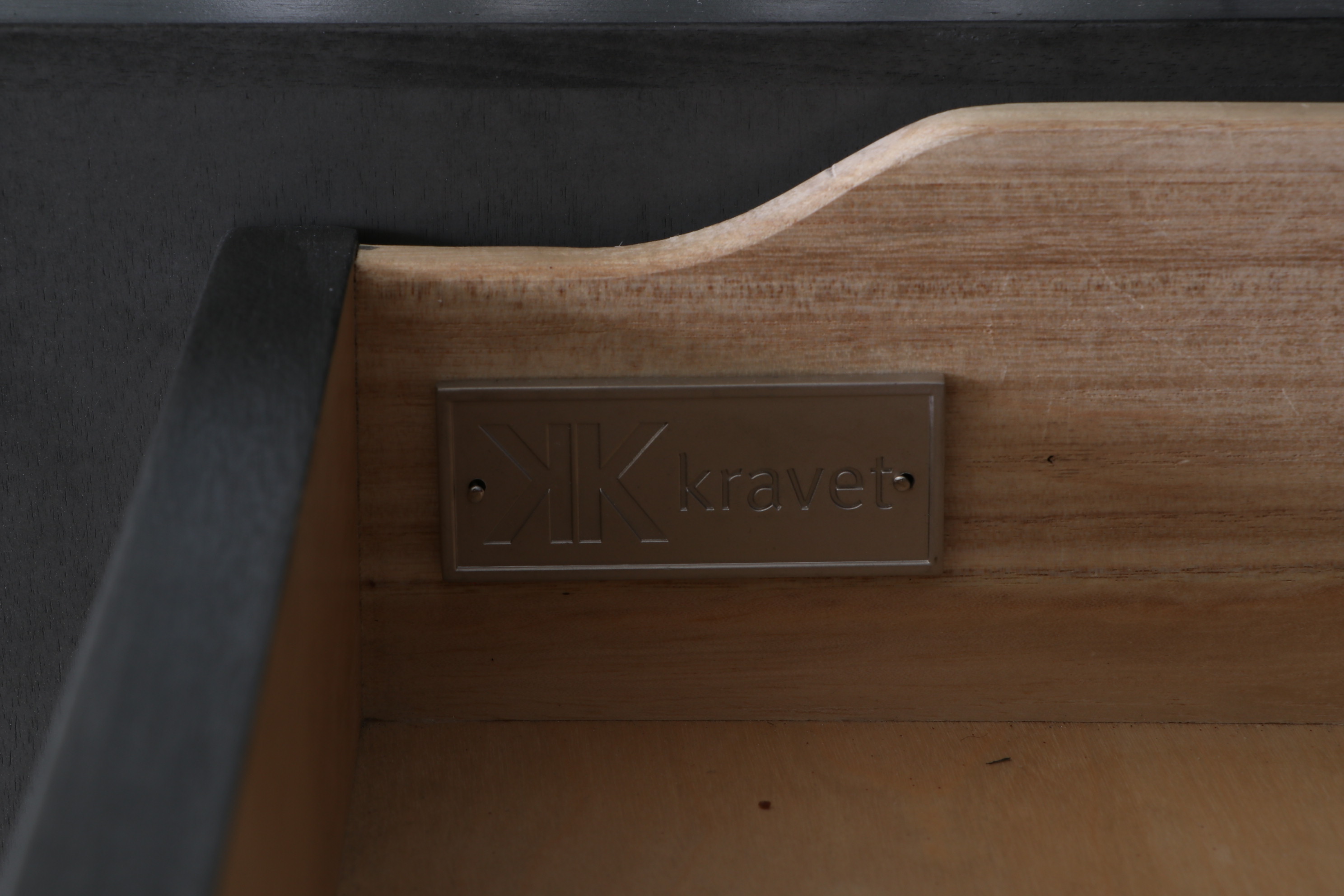 Kravet Contemporary Painted Wood, Gilt Metal and Mirrored Four-Door Buffet