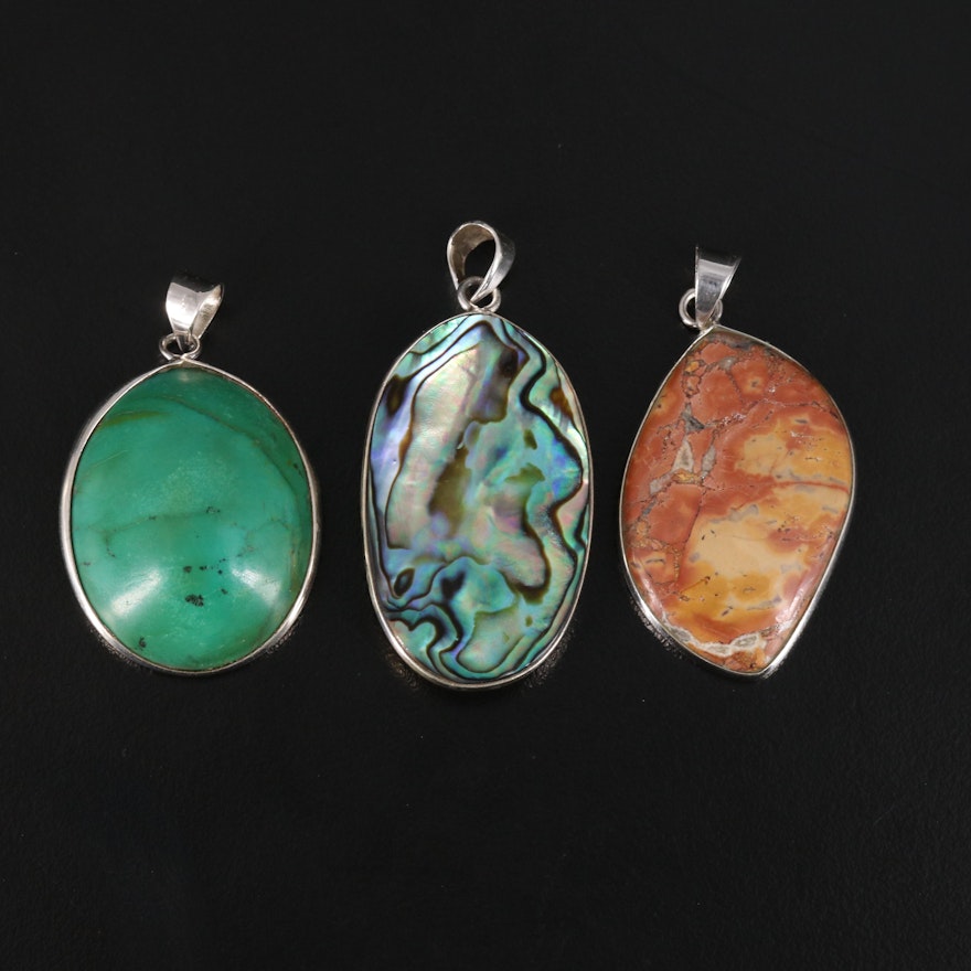 Sterling Jewelry Selection with Jasper, Abalone and Magnesite