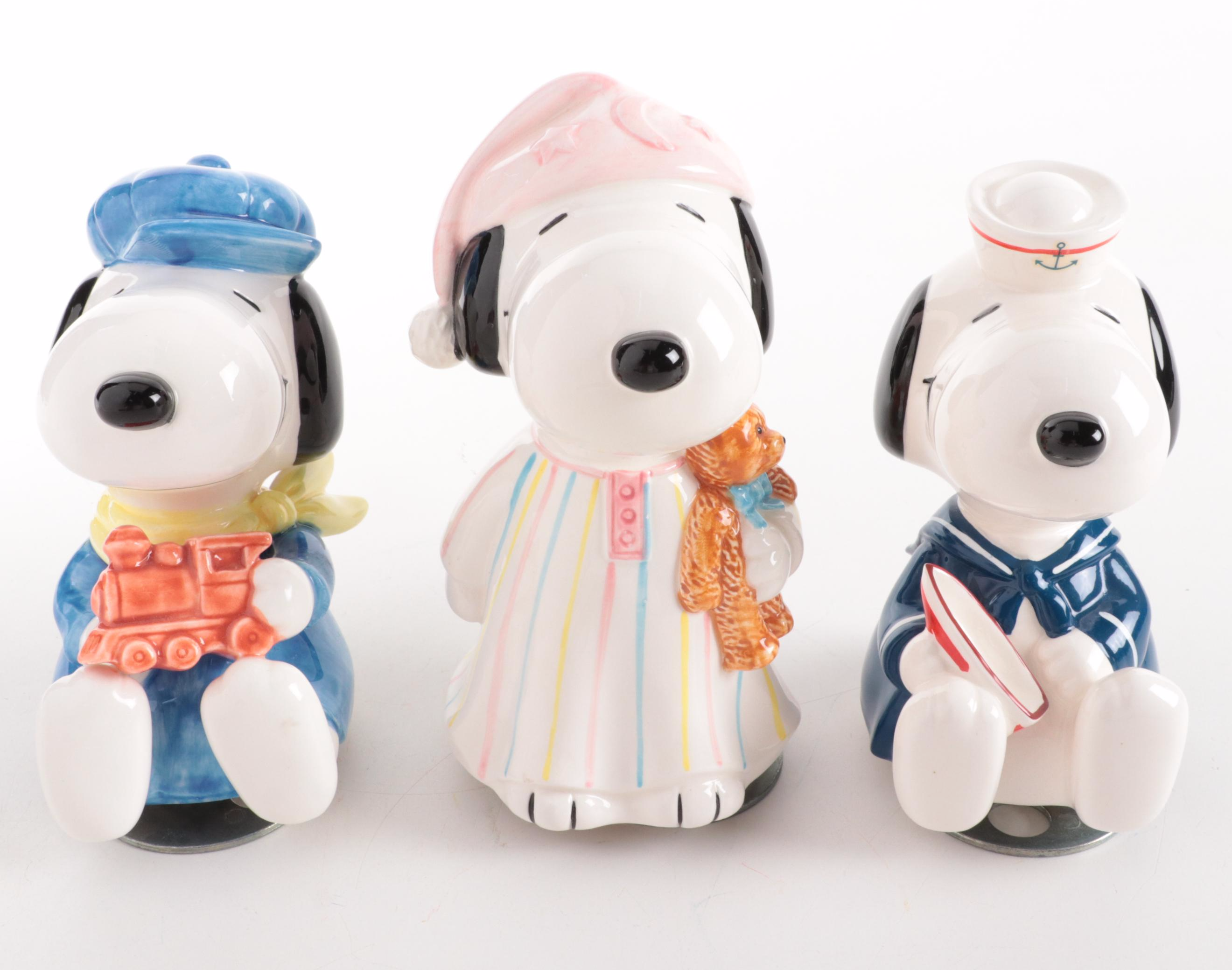 Schmid Ceramic Peanuts Snoopy Music Boxes