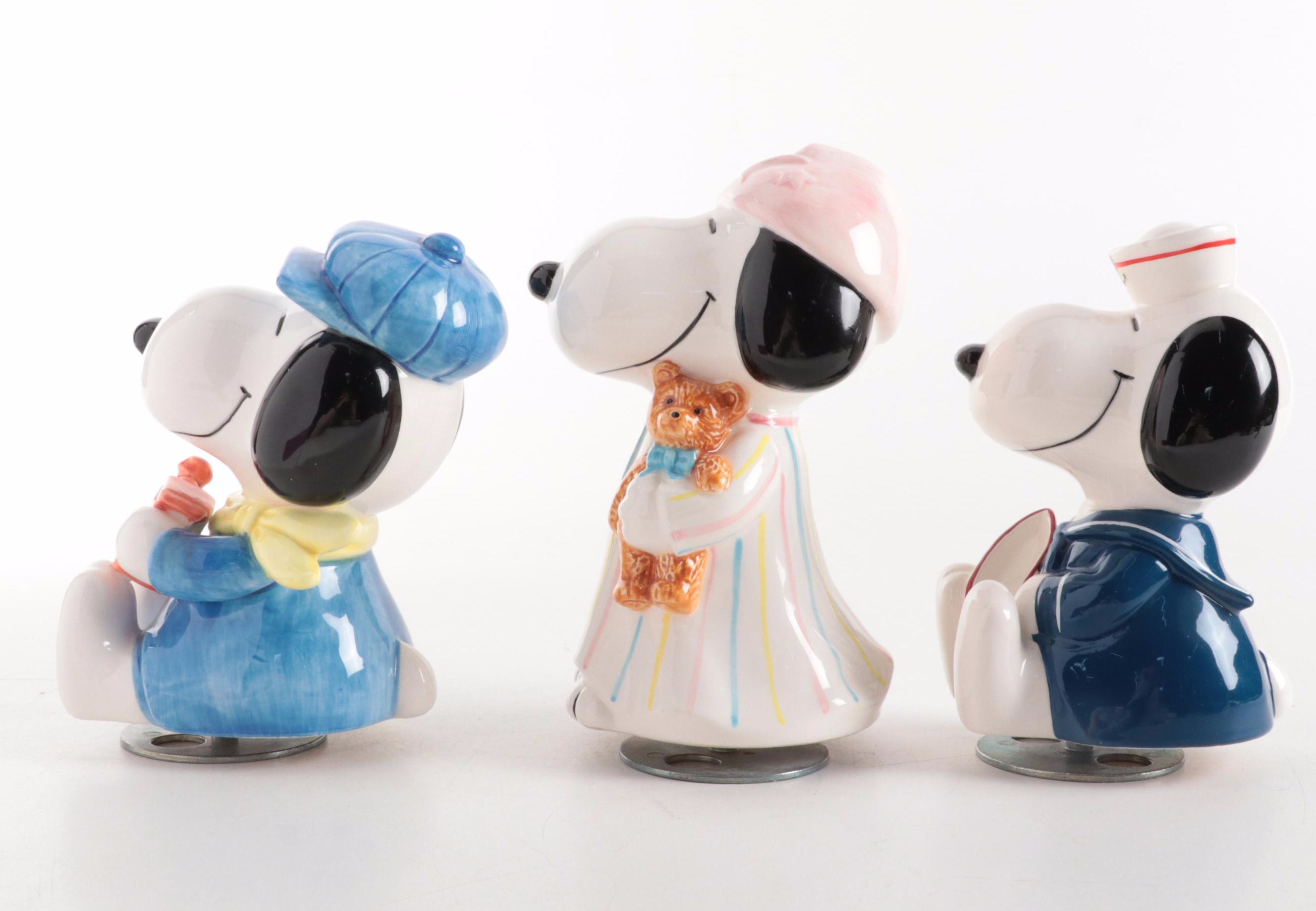 Schmid Ceramic Peanuts Snoopy Music Boxes