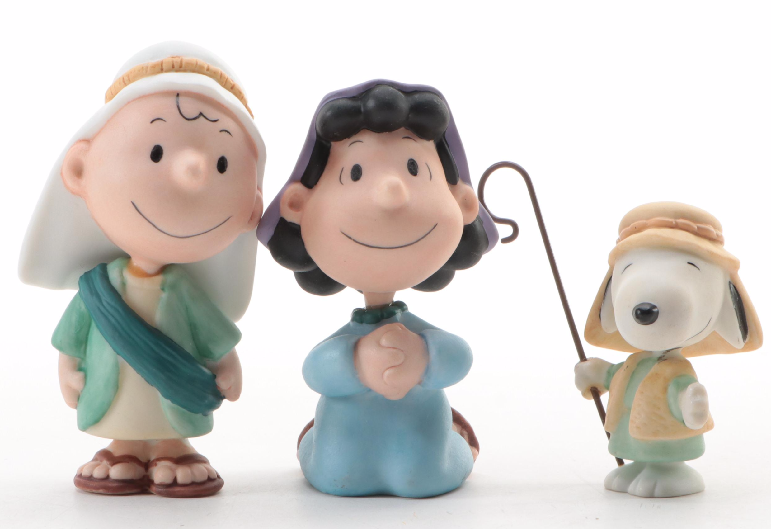 Hallmark Peanuts "The Holy Family" and Other Ceramic Figurines, 2001