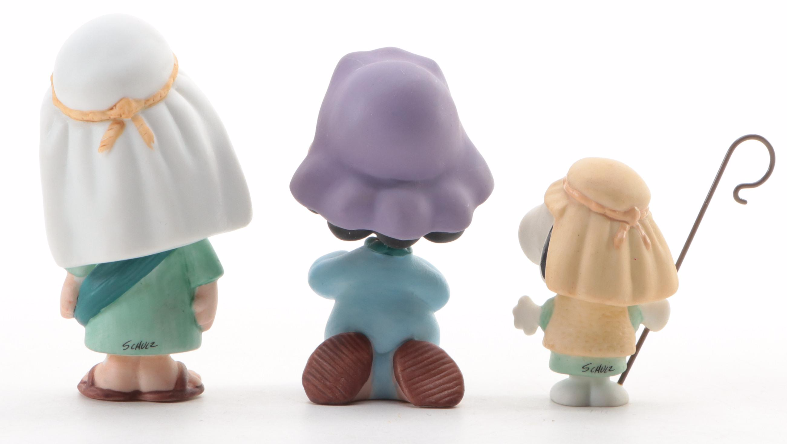 Hallmark Peanuts "The Holy Family" and Other Ceramic Figurines, 2001