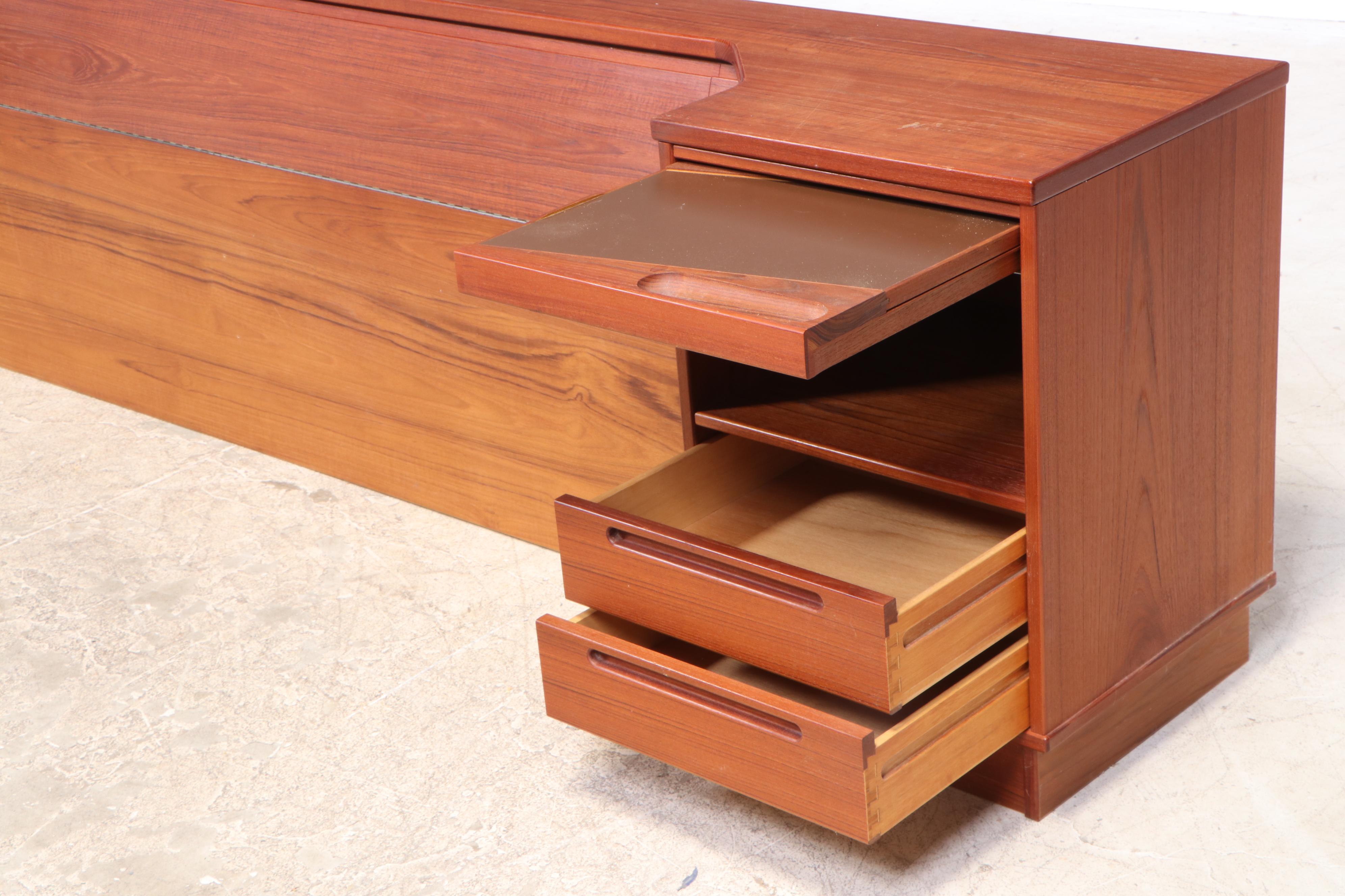 Danish Modern Teak King Bed with Nightstands