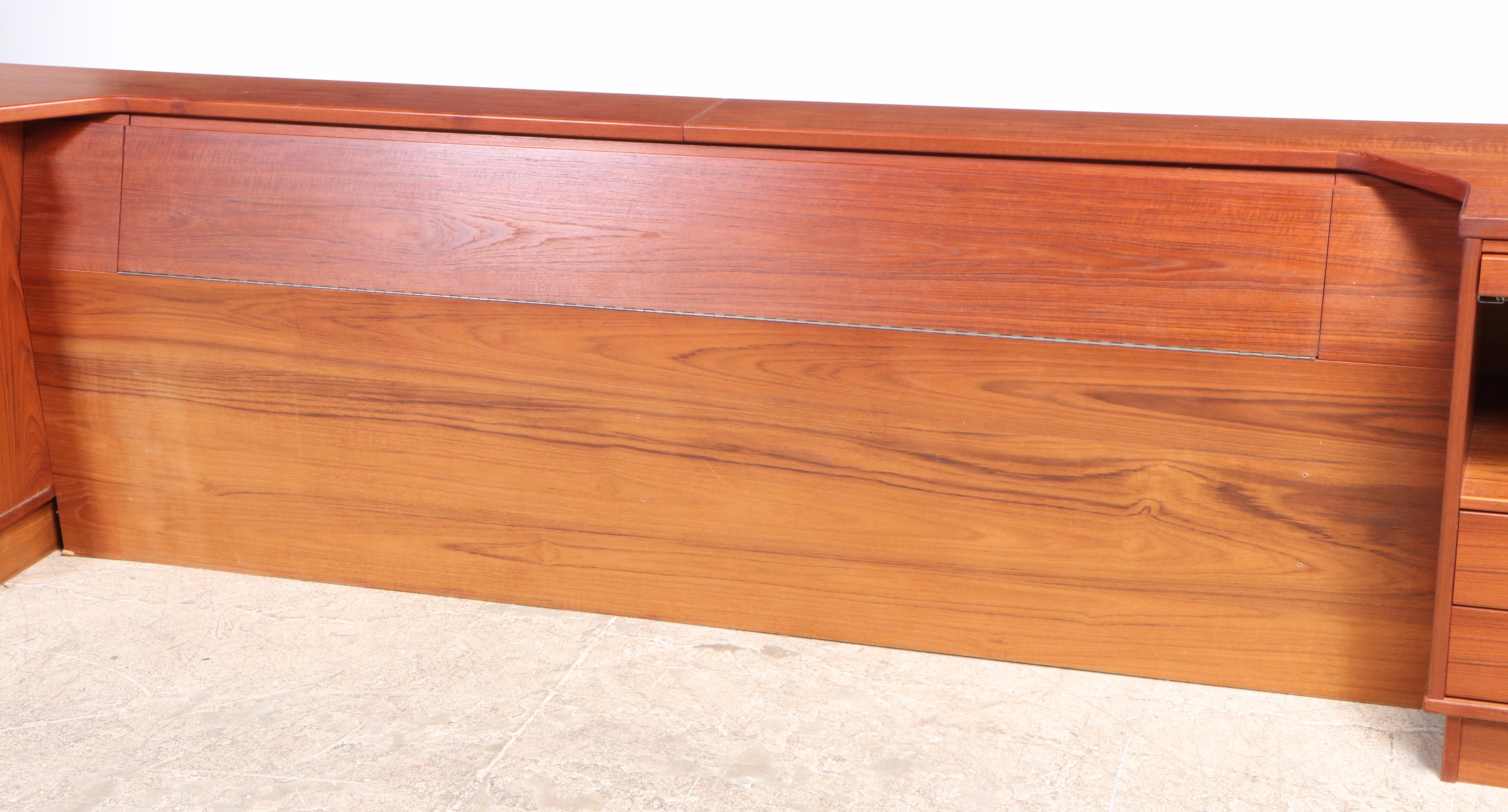 Danish Modern Teak King Bed with Nightstands