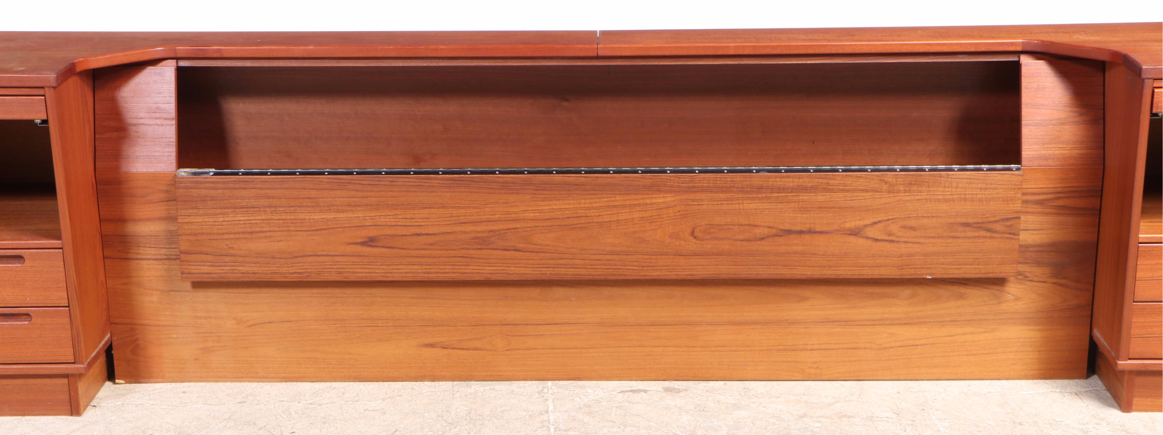 Danish Modern Teak King Bed with Nightstands