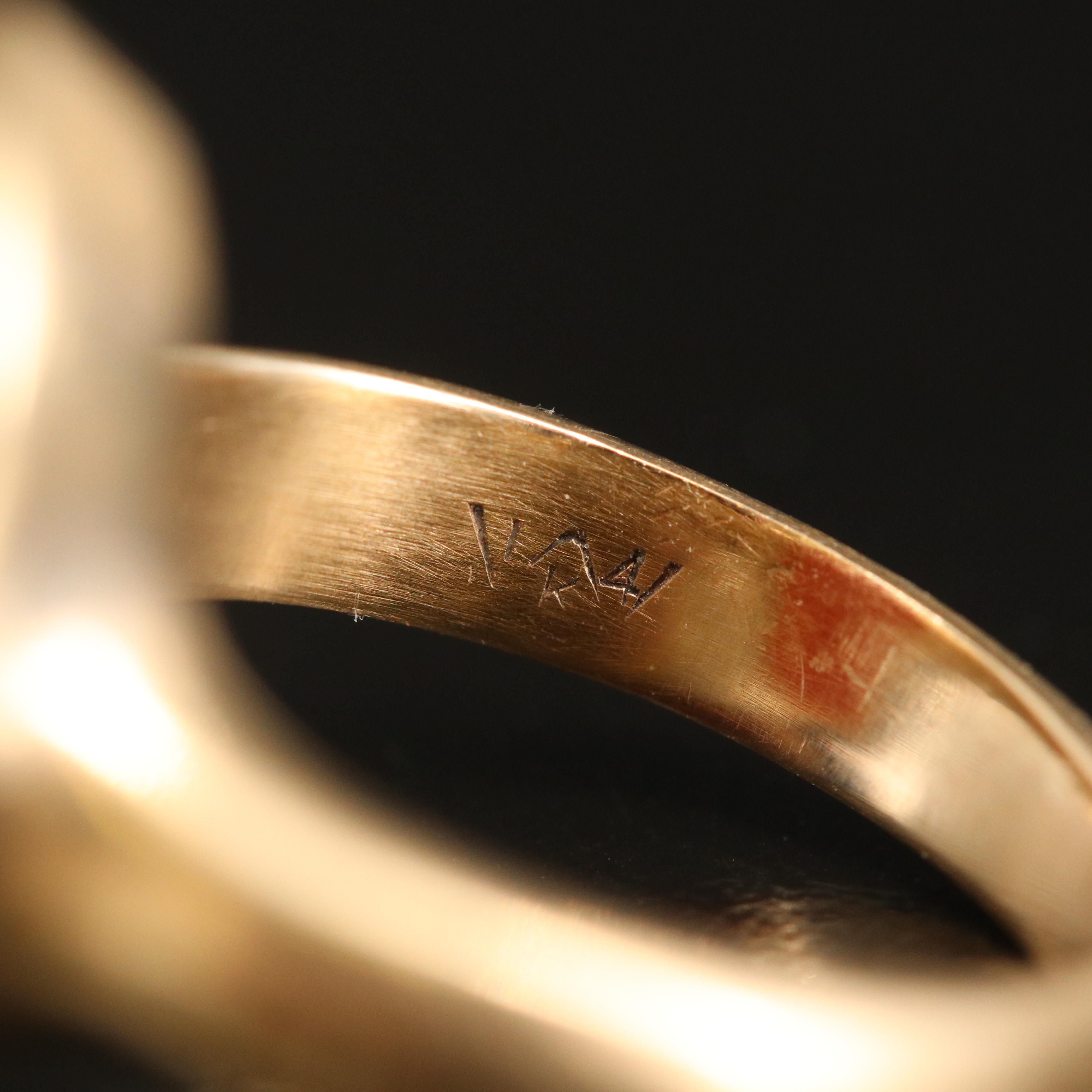 Julius Wodiska 14K Chalcedony Intaglio Signet Ring, depicting Menelaus