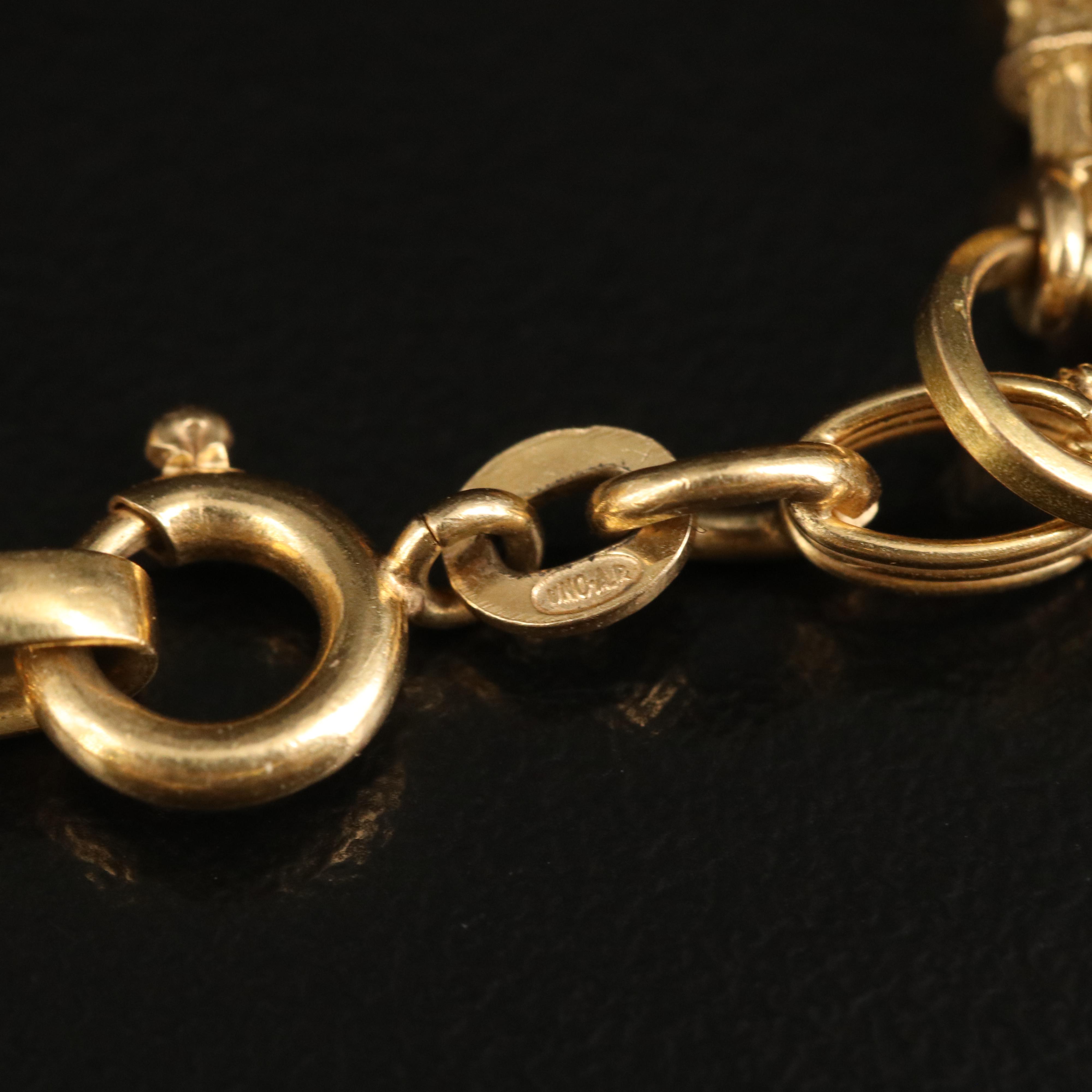 Vintage 18K Travel and Souvenir Themed Charm Bracelet Including 14K