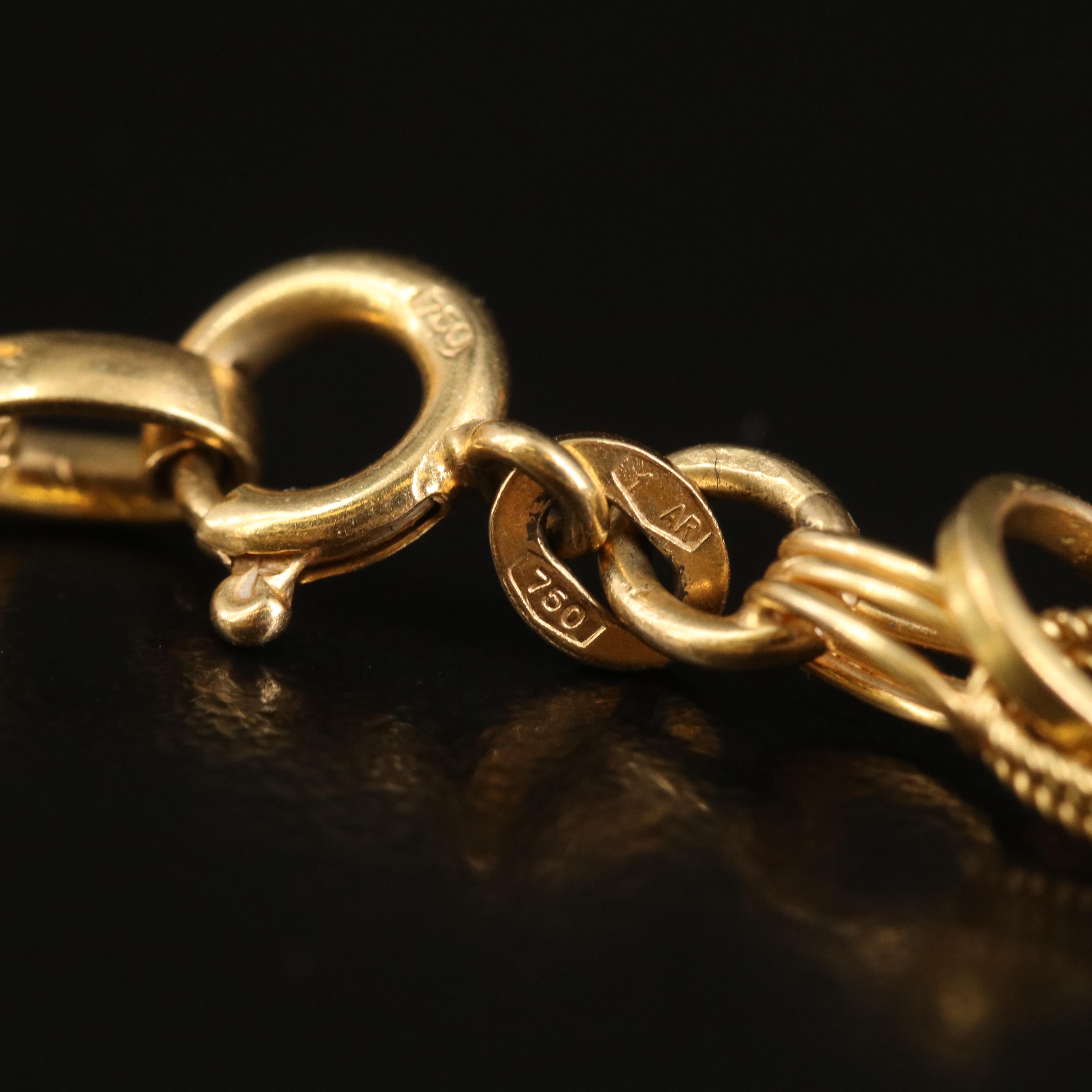 Vintage 18K Travel and Souvenir Themed Charm Bracelet Including 14K