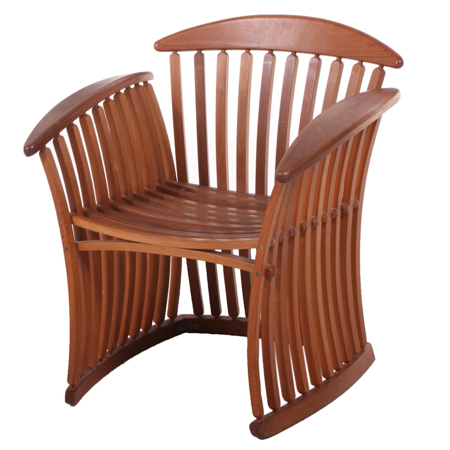 Modernist Slatted Teak Armchair